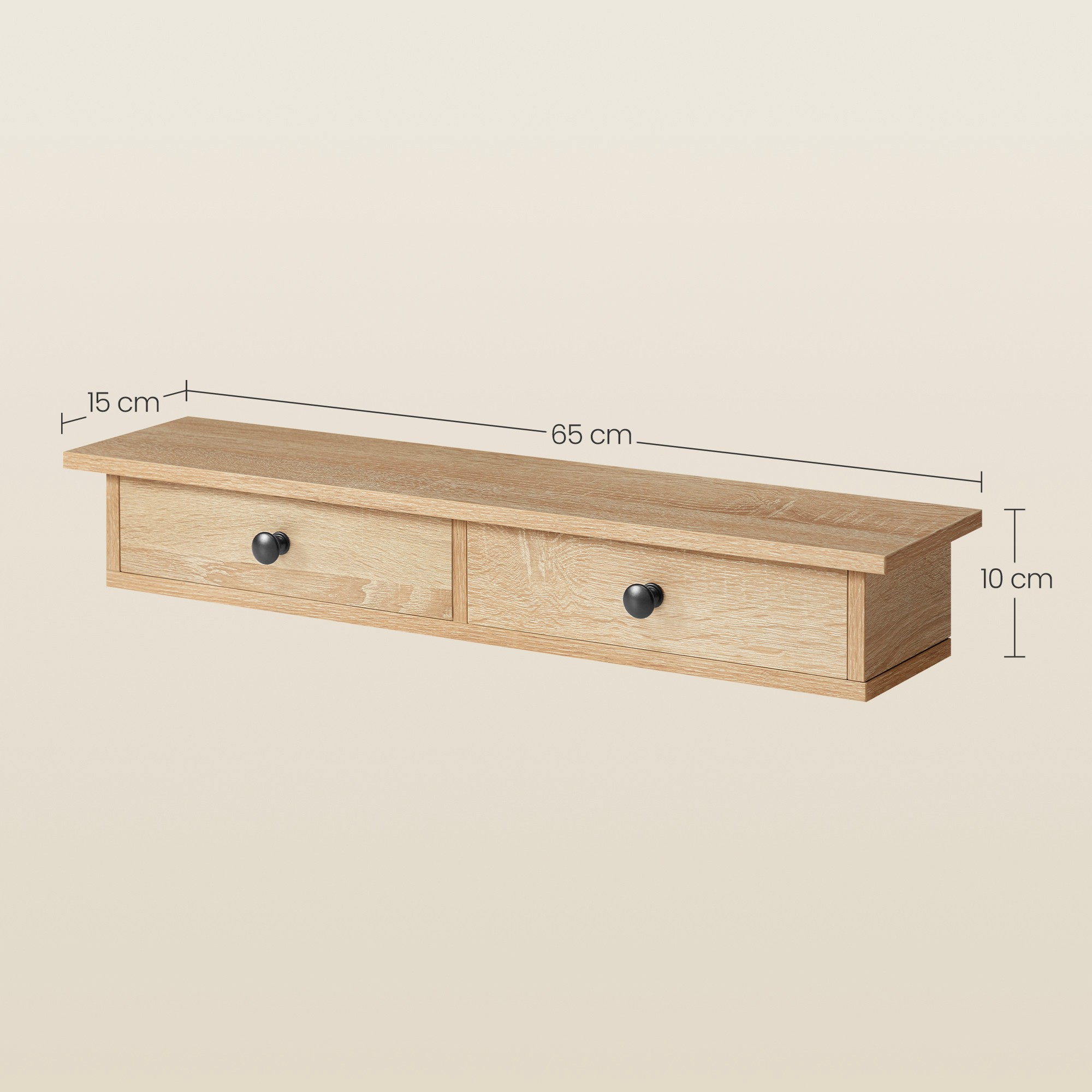 Szafa Wisząca Z Półkami Płyta MDF Sonoma MEBLIVA Point 65 x 15 x 10 cm