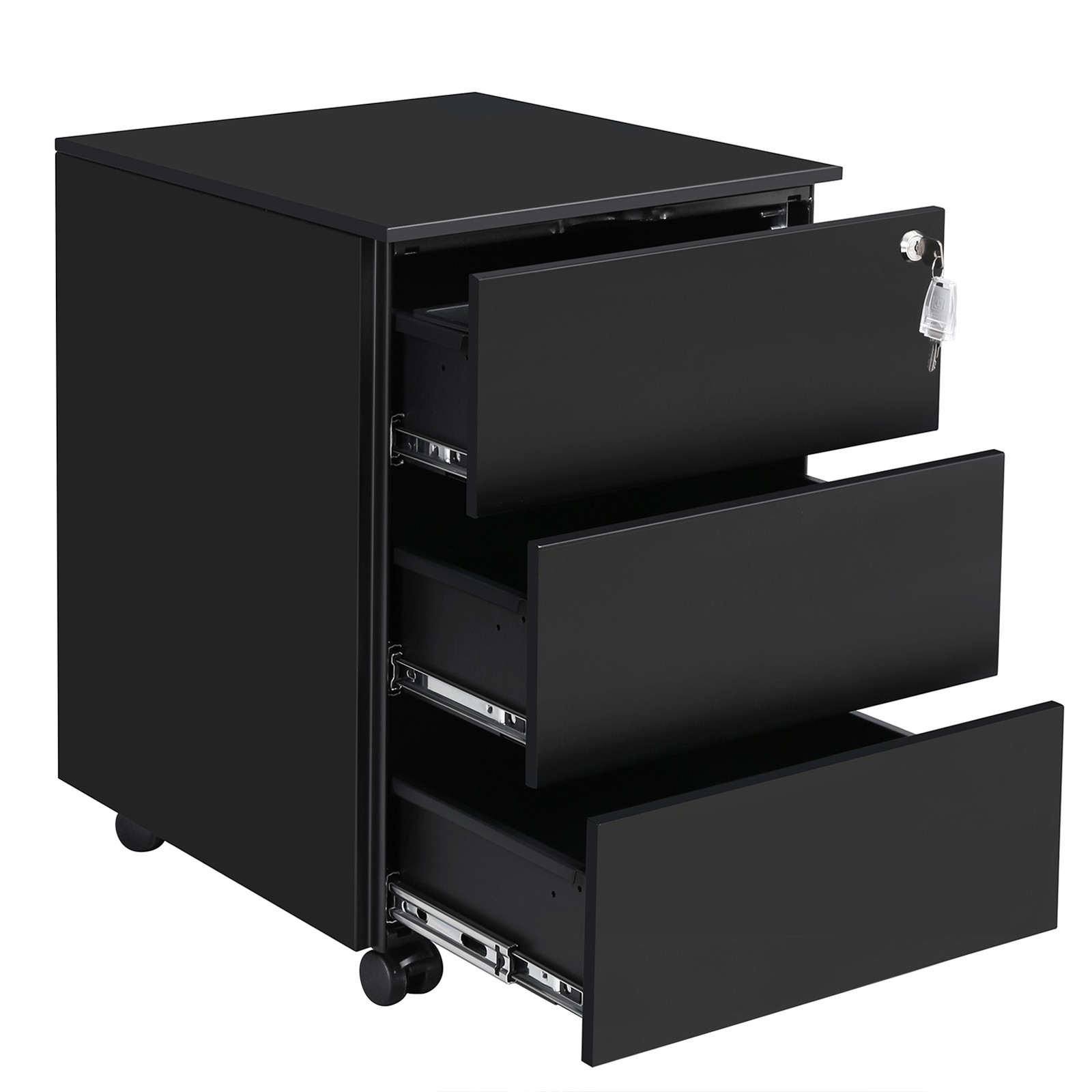 Szafka Nocna Metalowa Czarny Mat MEBLIVA Ranir 39 x 45.1 x 53.8 cm