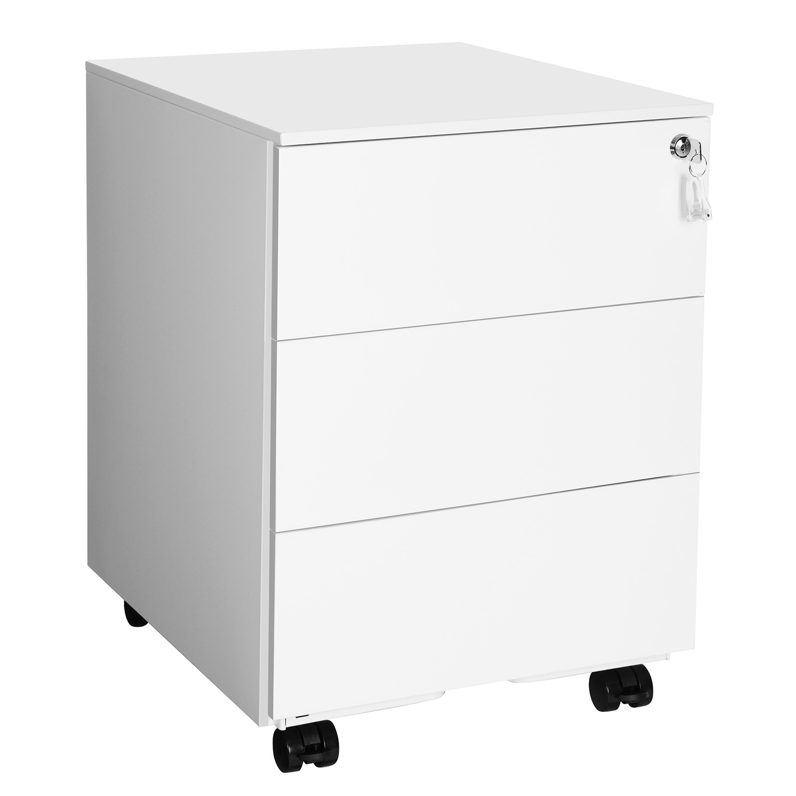 Szafka Nocna Stalowa MEBLIVA Ranir 39 x 45.1 x 53.8 cm - Biała