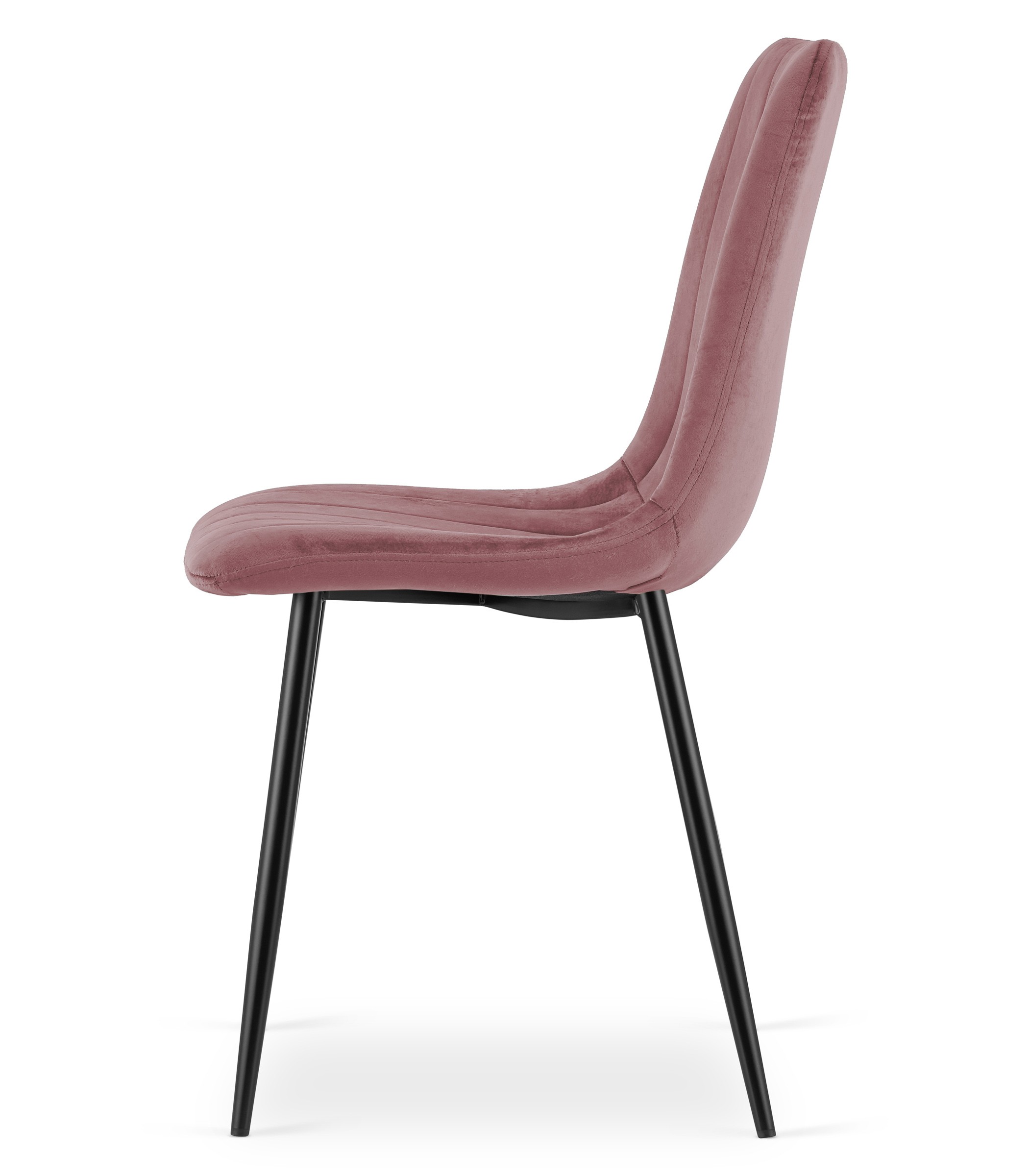 Krzesło Tapicerowane Aksamitne MEBLIVA Paco 61 x 52 x 41 cm - Różowe