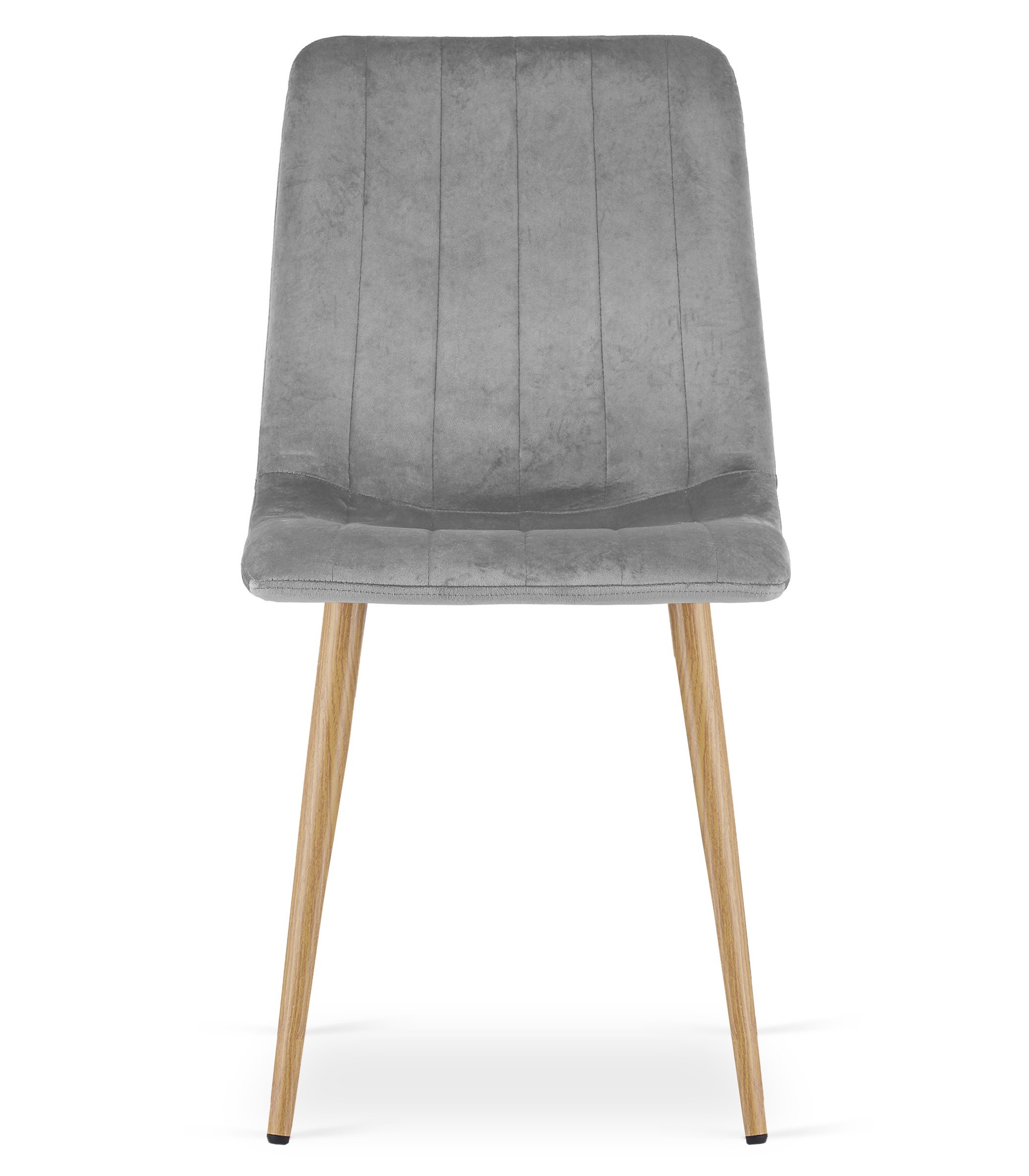 Krzesło Tapicerowane Aksamitne Jasnoszare MEBLIVA Paco 61 x 52 x 41 cm