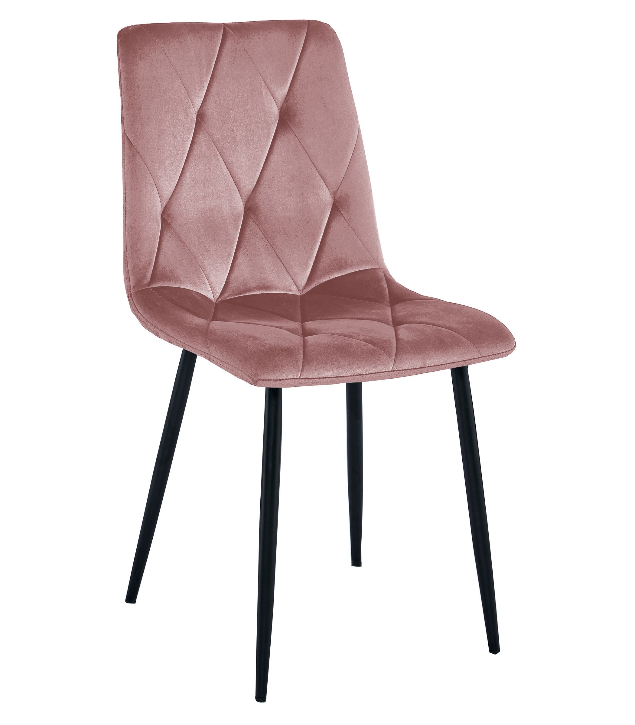 Krzesło Tapicerowane Aksamitne MEBLIVA Mantova 61 x 52 x 41 cm - Czarne