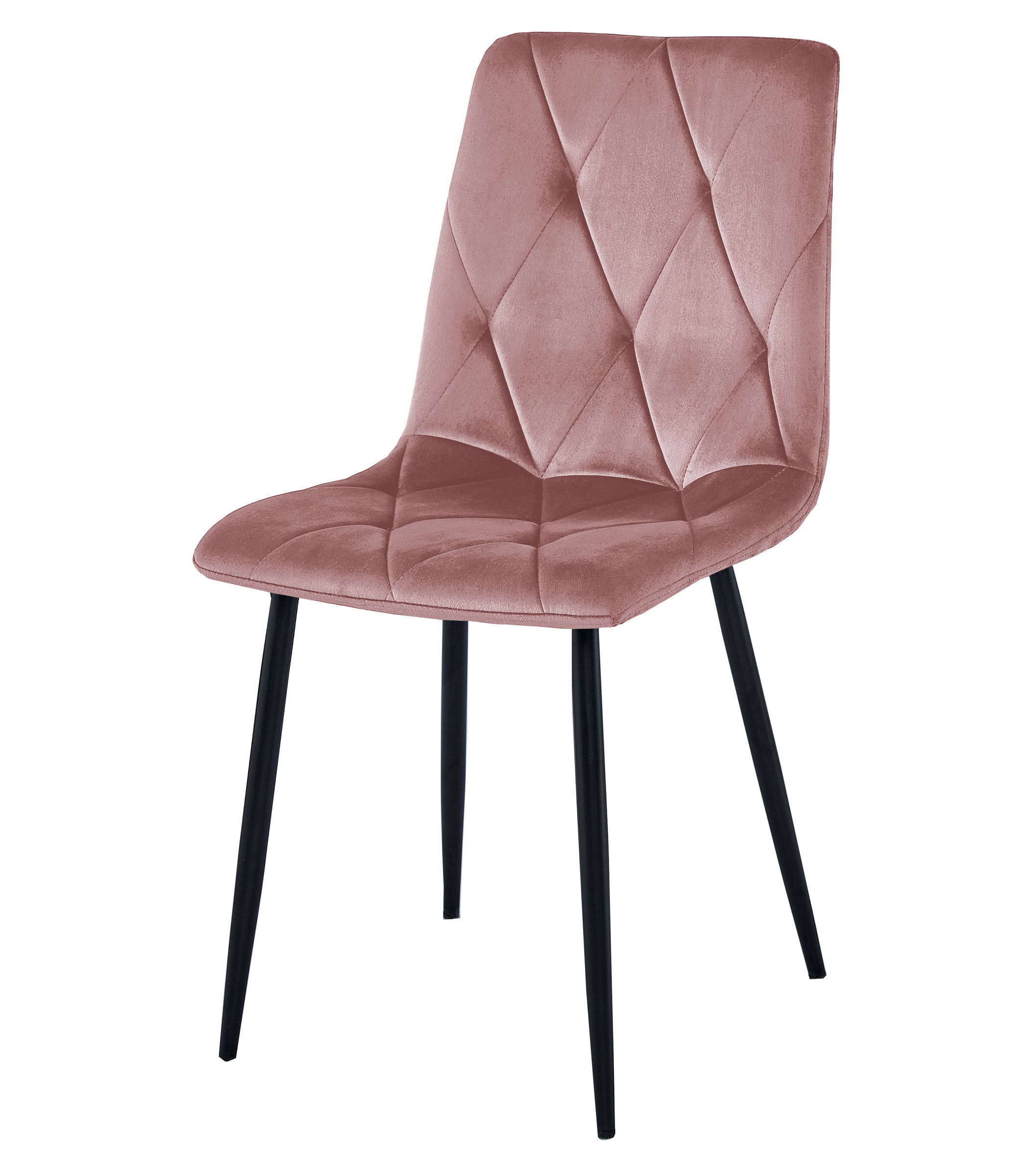 Krzesło Tapicerowane Aksamitne MEBLIVA Mantova 61 x 52 x 41 cm - Czarne