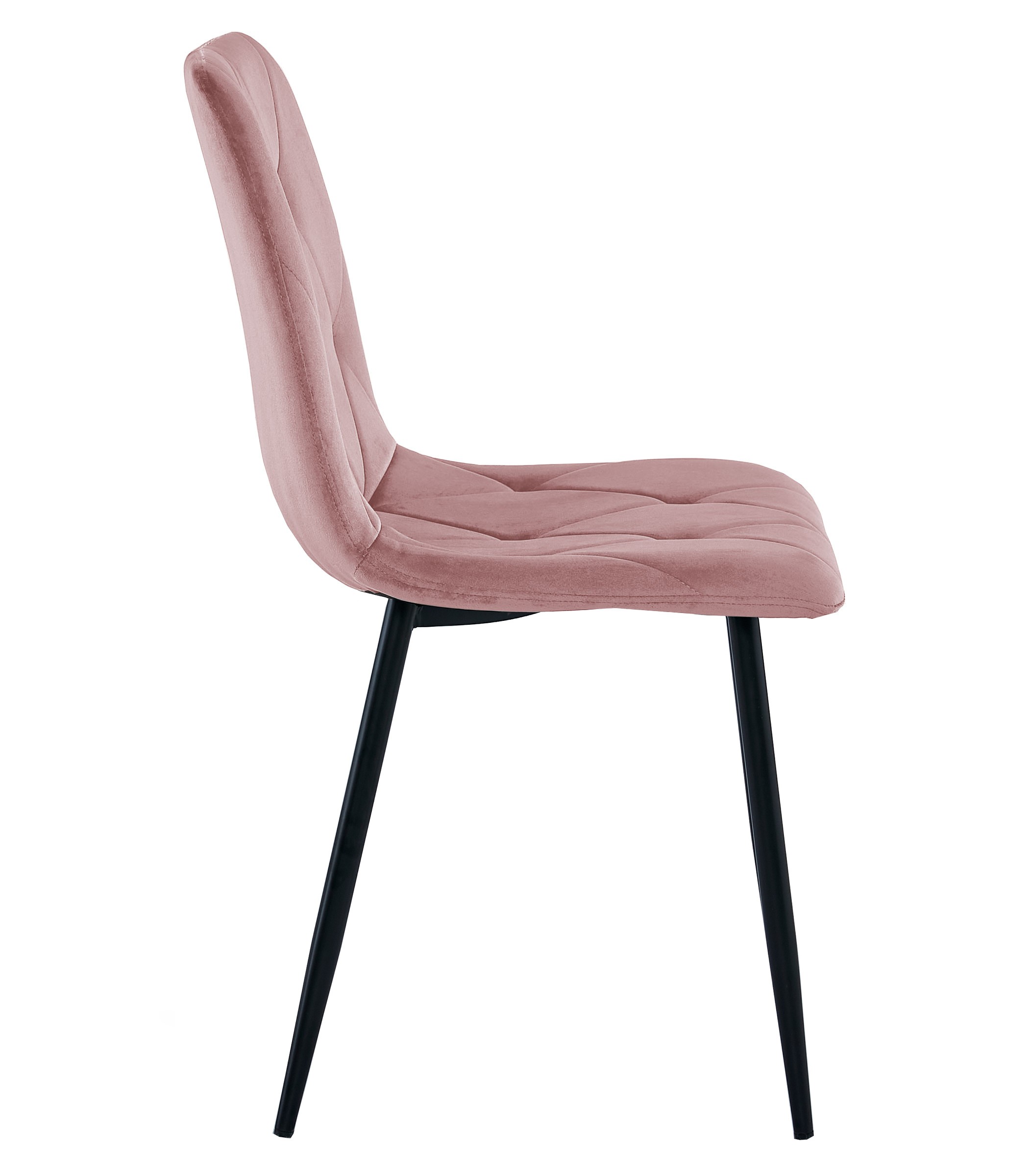 Krzesło Tapicerowane Aksamitne MEBLIVA Mantova 61 x 52 x 41 cm - Czarne