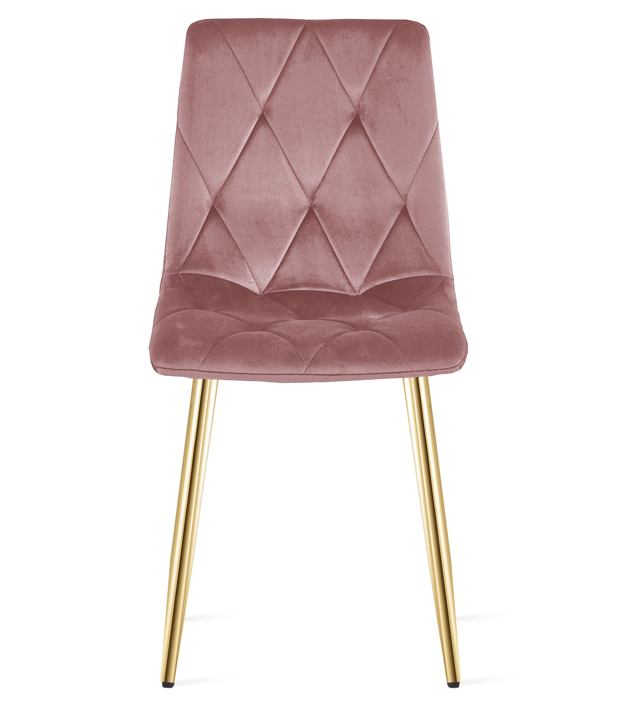 Krzesło Tapicerowane Aksamitne Różowe Złote MEBLIVA Mantova 61 x 52 x 41 cm