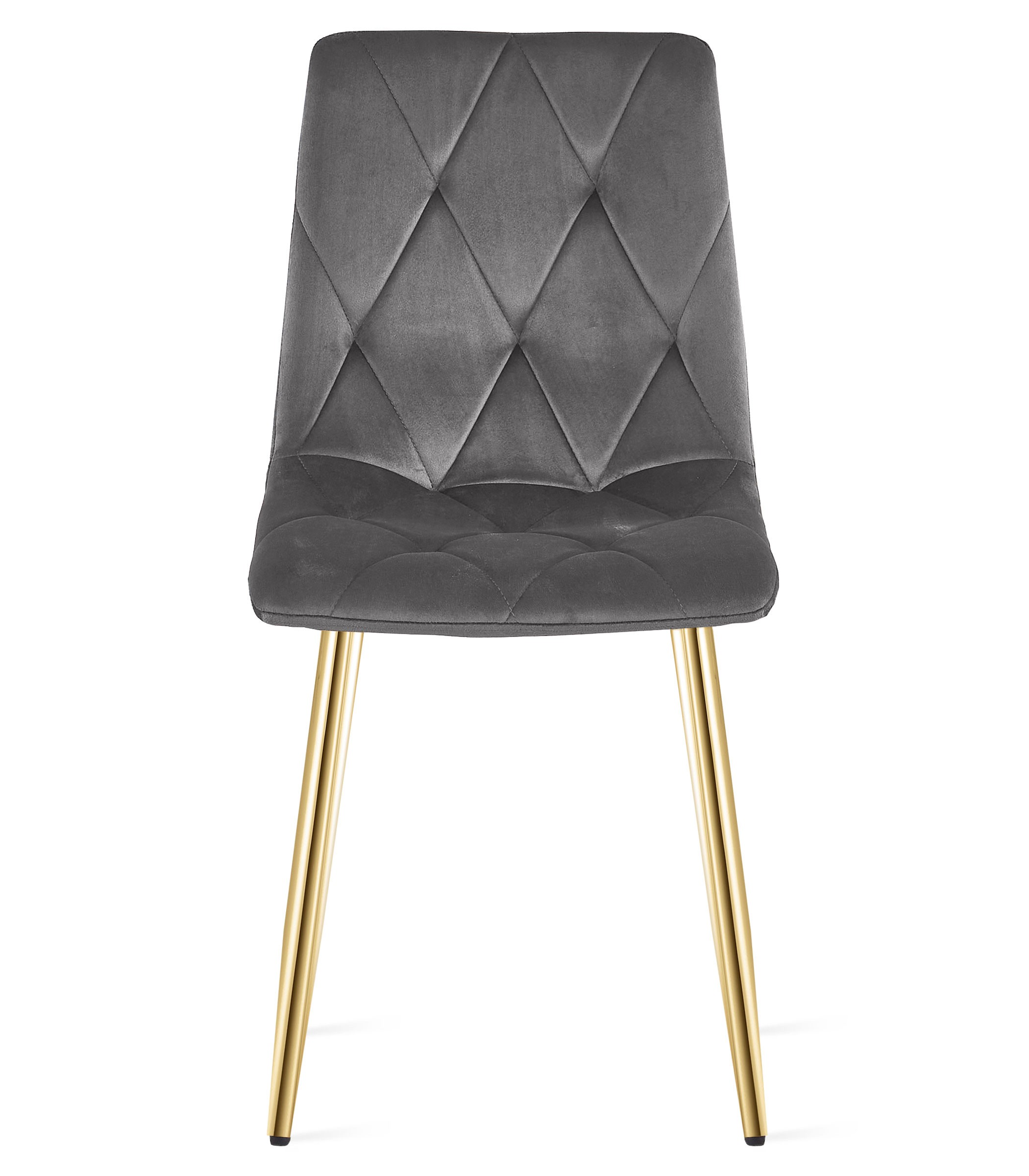 Krzesło Tapicerowane Aksamitne Szare Złote MEBLIVA Mantova 61 x 52 x 41 cm