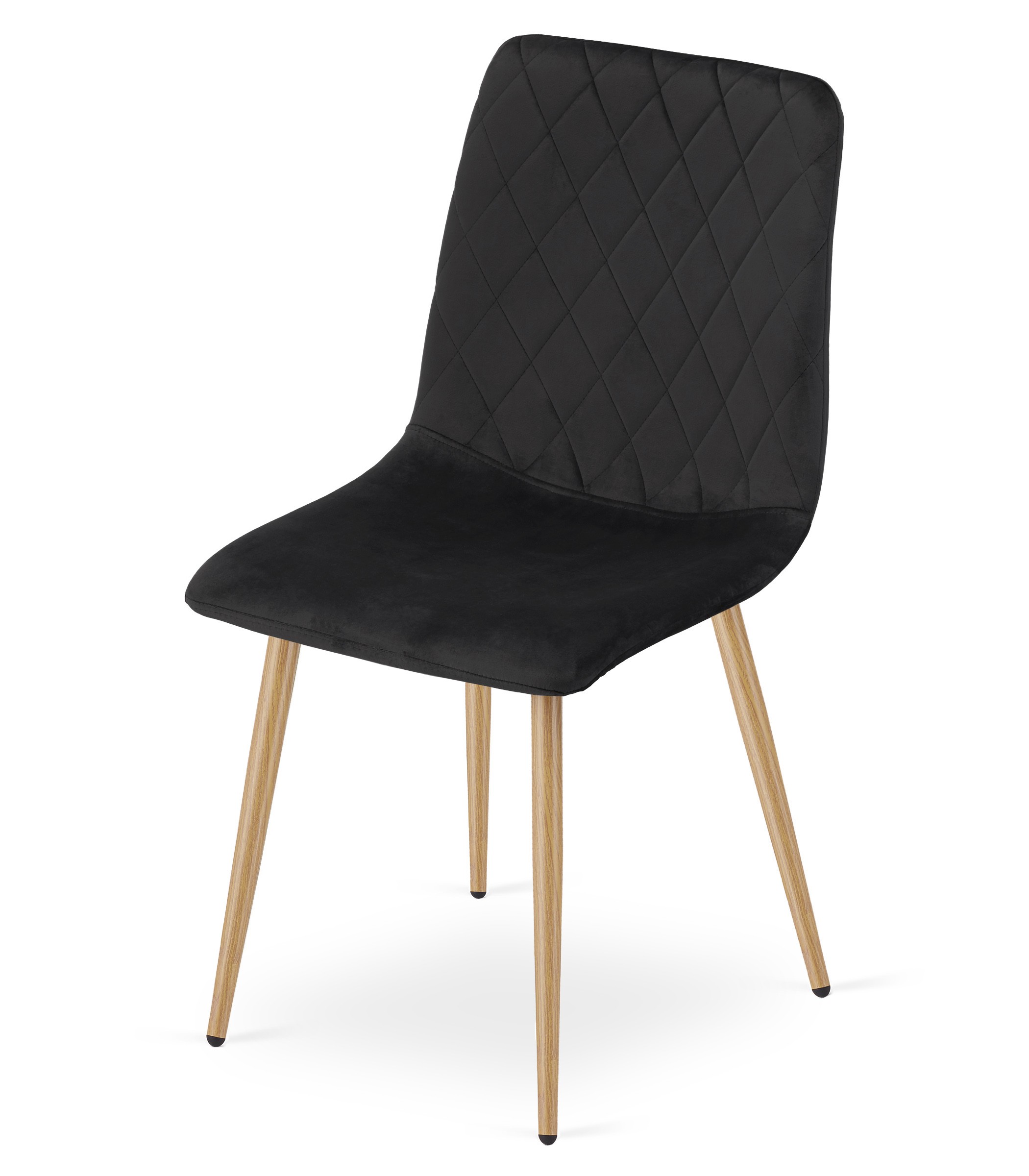 Krzesło Tapicerowane Aksamitne MEBLIVA Lemo 61 x 52 x 41 cm - Czarne