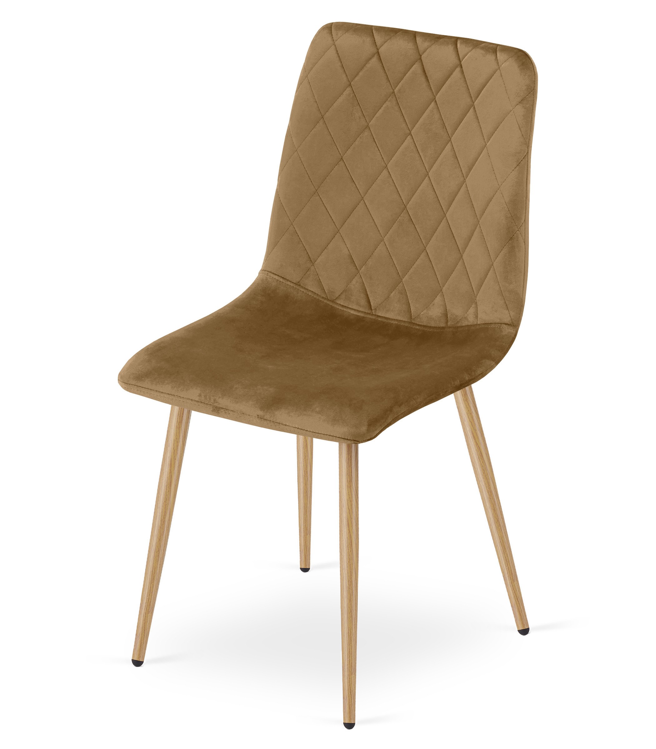 Krzesło Tapicerowane Aksamitne MEBLIVA Lemo 61 x 52 x 41 cm - Brązowe