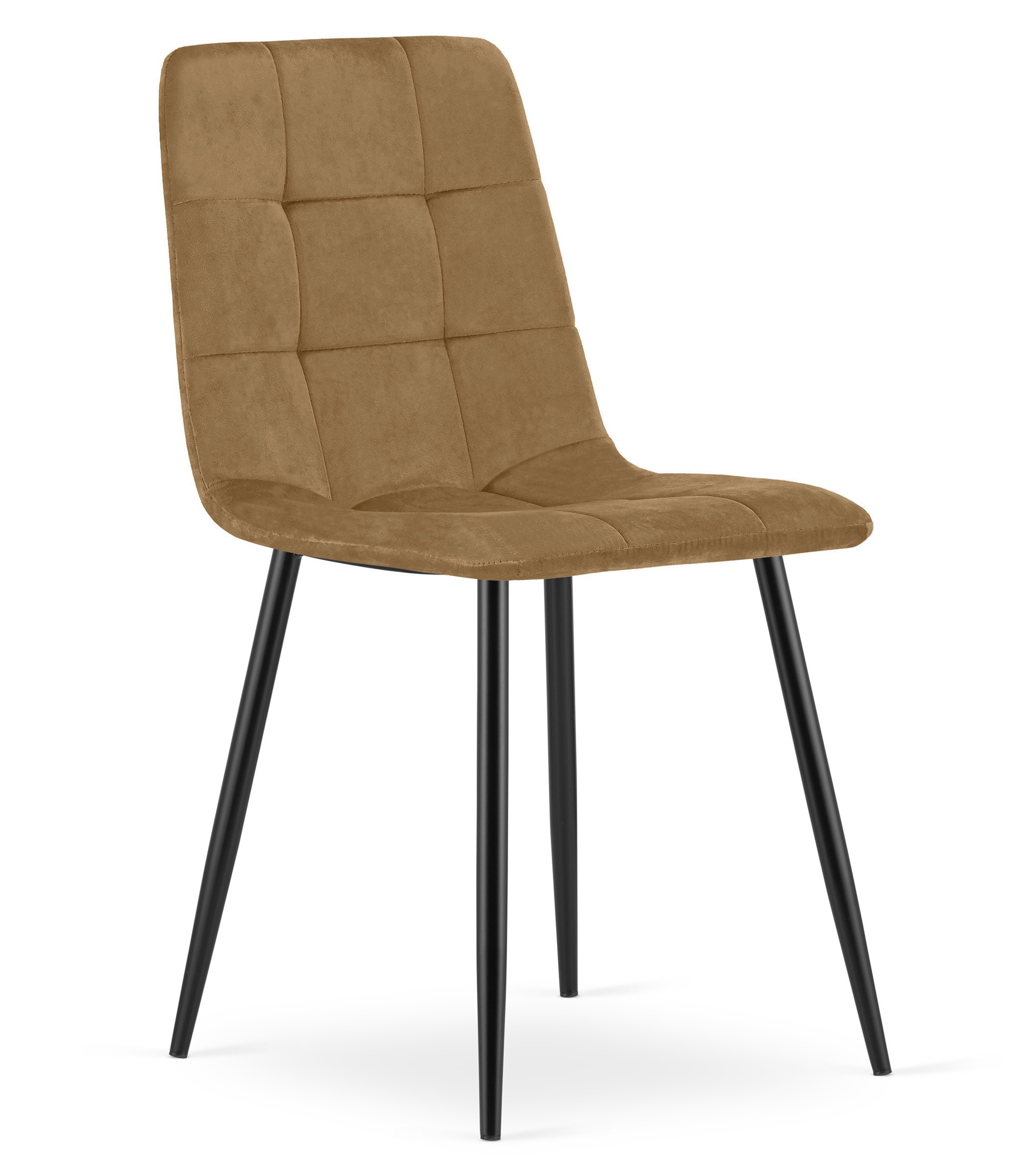 Krzesło Tapicerowane Aksamitne MEBLIVA Poma 61 x 52 x 41 cm - Brązowe