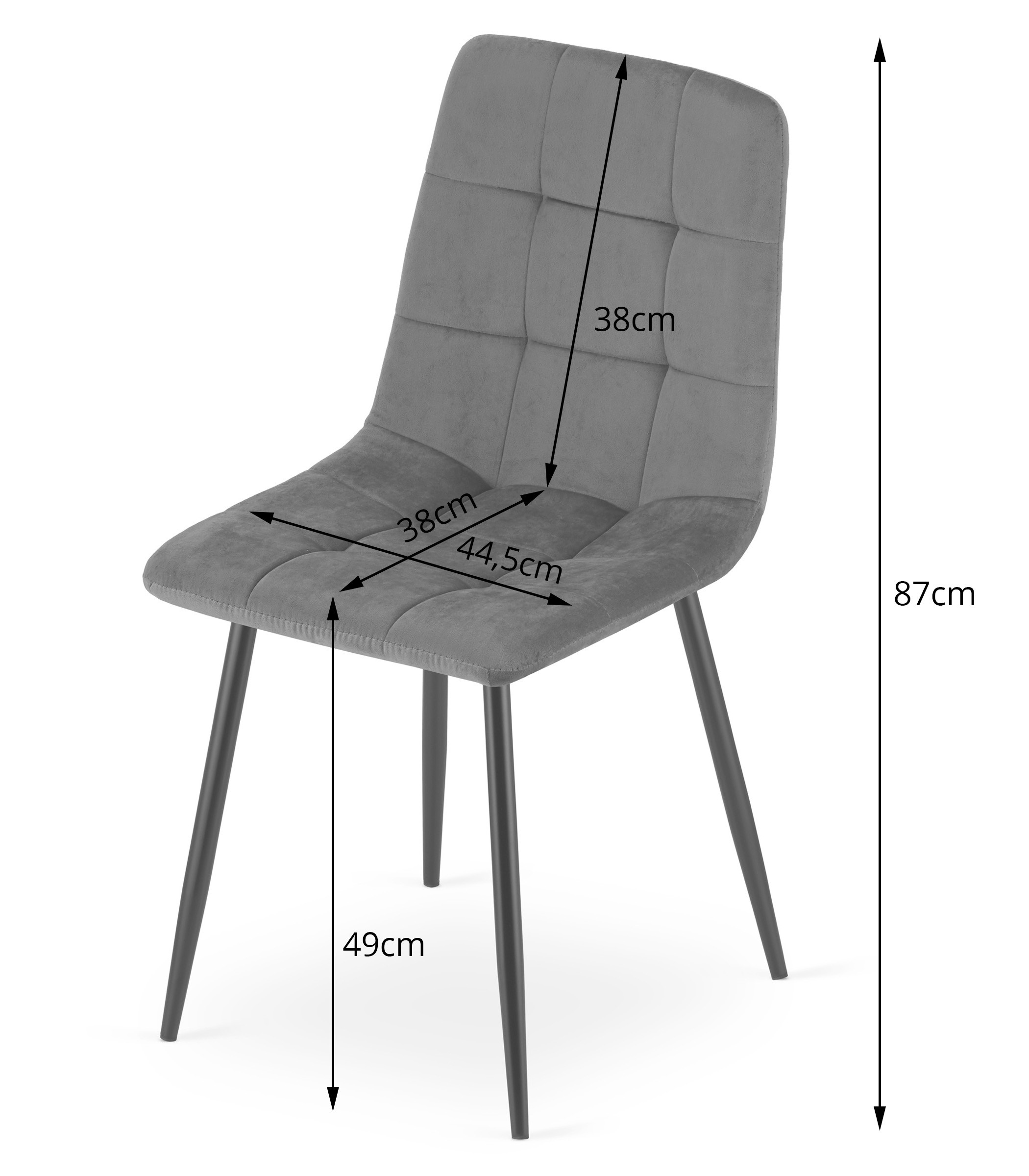 Krzesło Tapicerowane Aksamitne MEBLIVA Poma 61 x 52 x 41 cm - Brązowe