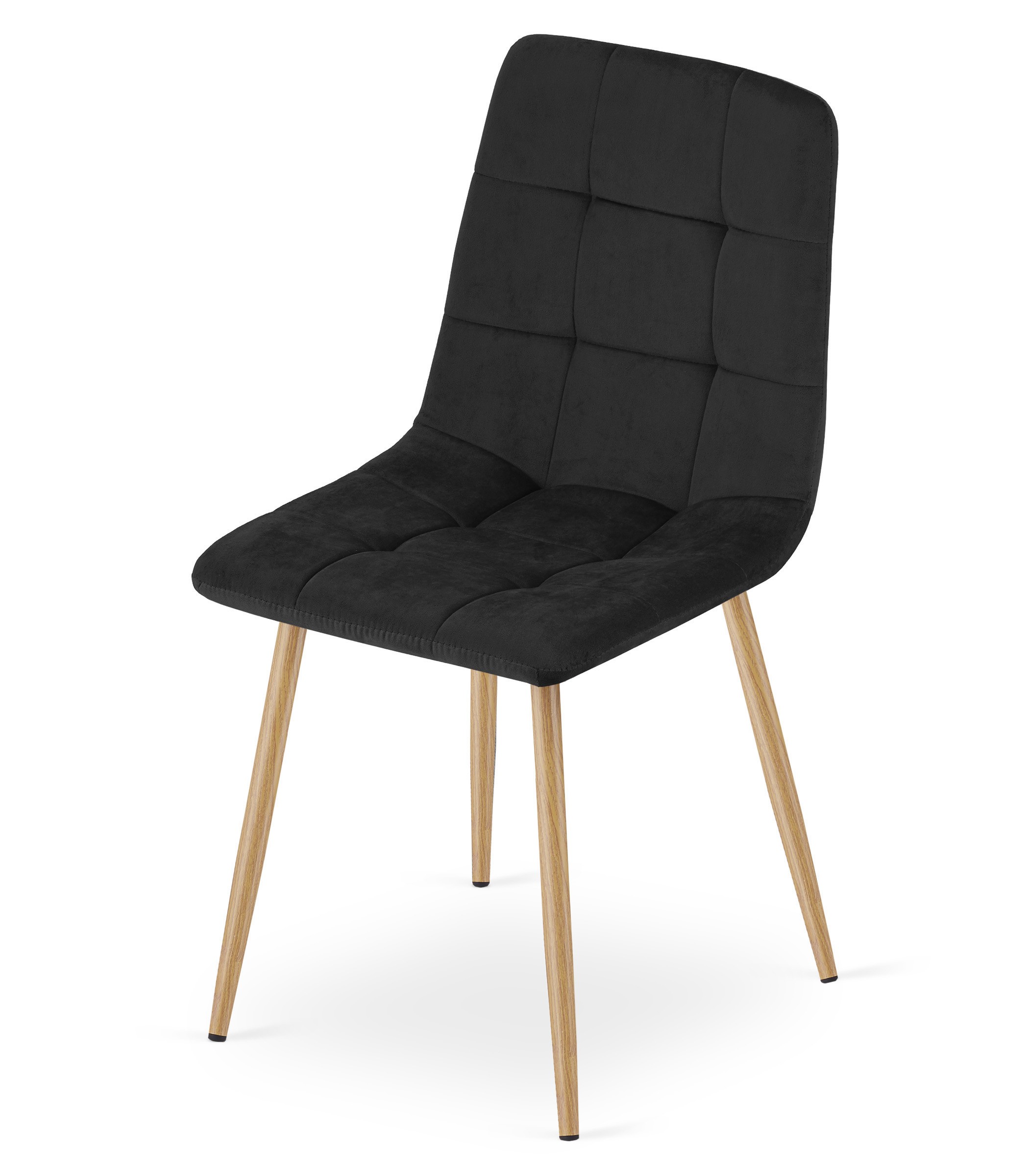 Krzesło Tapicerowane Aksamitne MEBLIVA Poma 61 x 52 x 41 cm - Czarne