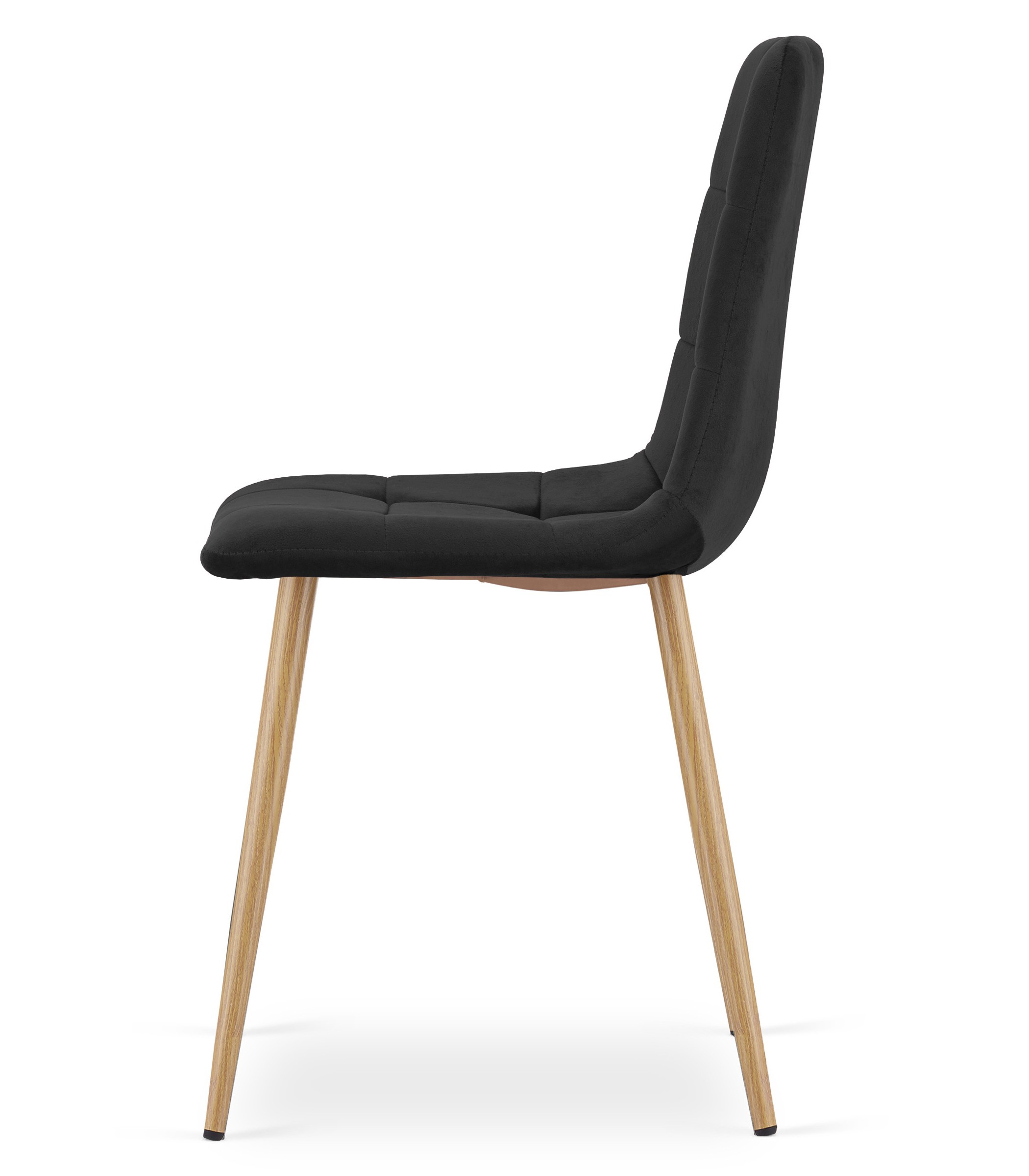 Krzesło Tapicerowane Aksamitne MEBLIVA Poma 61 x 52 x 41 cm - Czarne