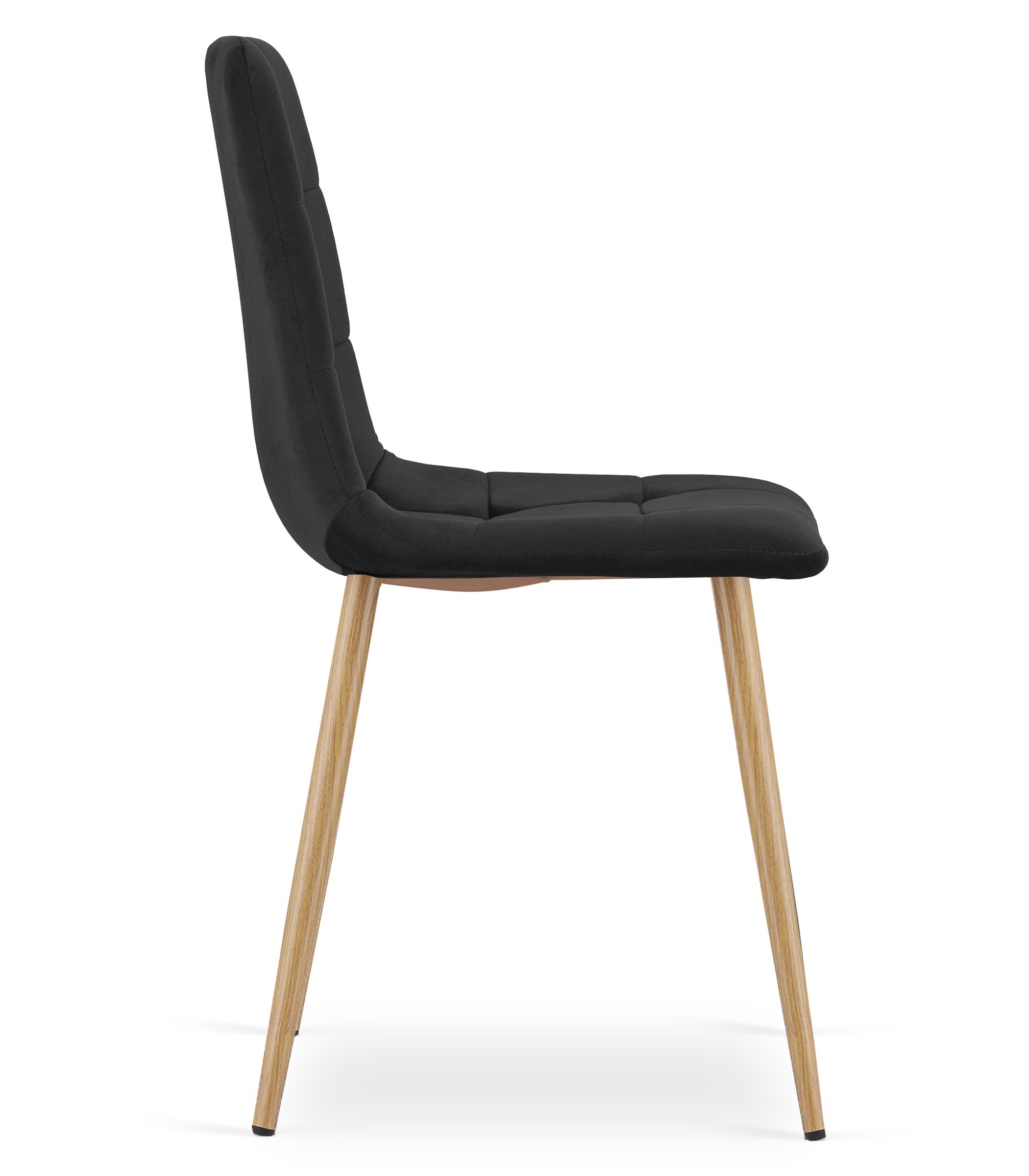 Krzesło Tapicerowane Aksamitne MEBLIVA Poma 61 x 52 x 41 cm - Czarne
