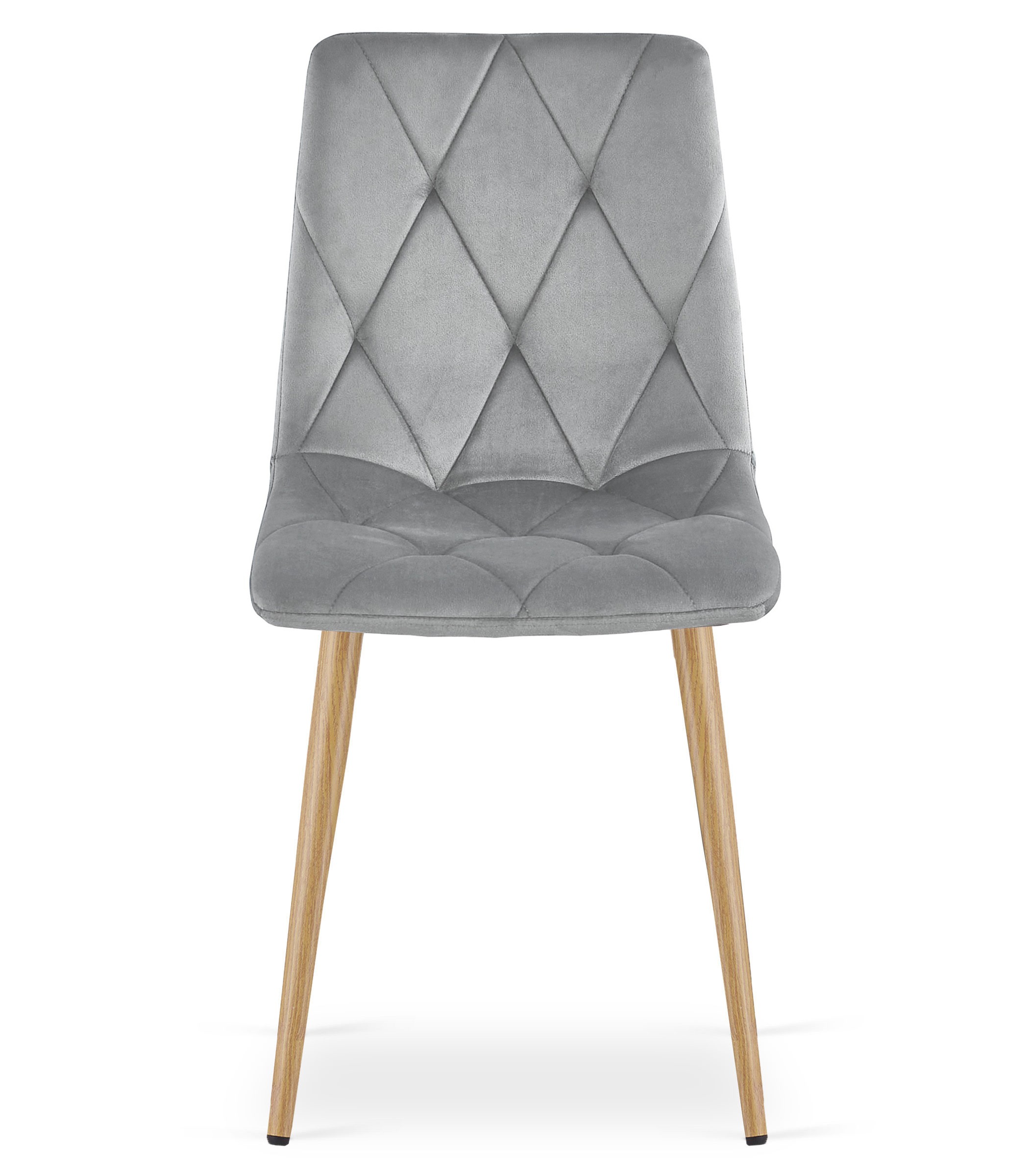 Krzesło Tapicerowane Aksamitne Jasnoszare MEBLIVA Mantova 61 x 52 x 41 cm