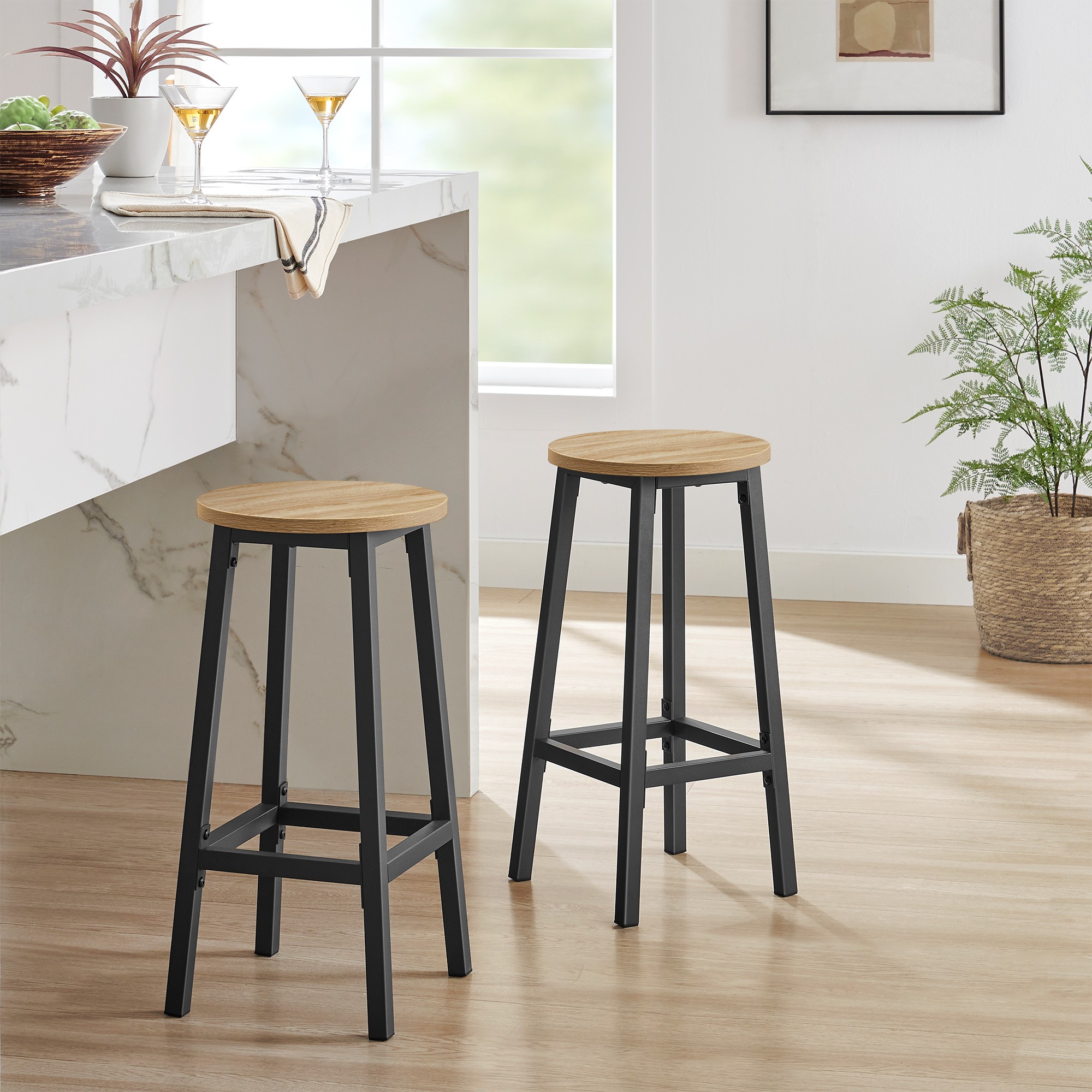 Hoker Barowy Dąb MEBLIVA Tunli 32 x 65 cm Płyta Wiórowa - Czarny