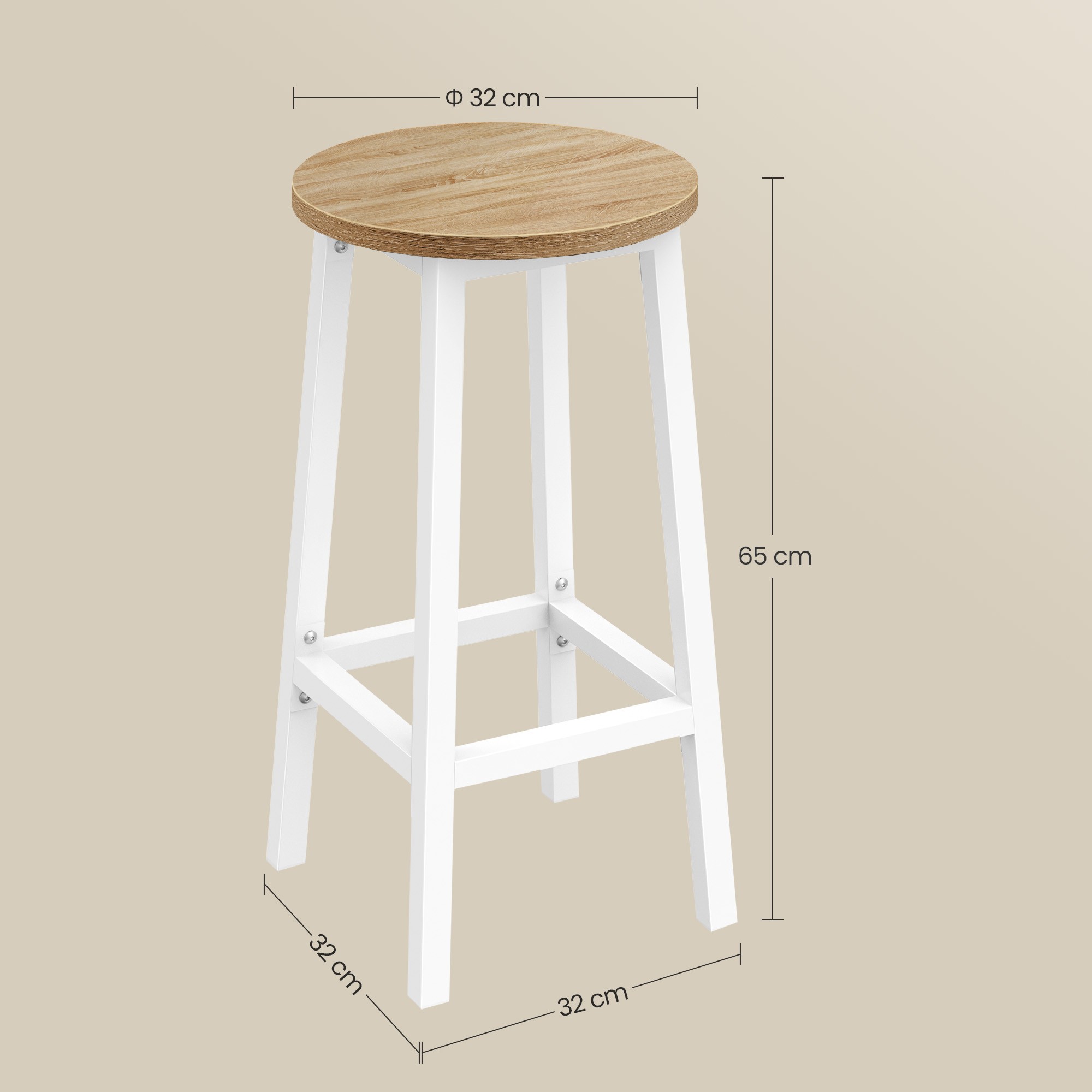 Hoker Barowy Dąb Sonoma Płyta MEBLIVA Tunli 32 x 65 cm - Biały