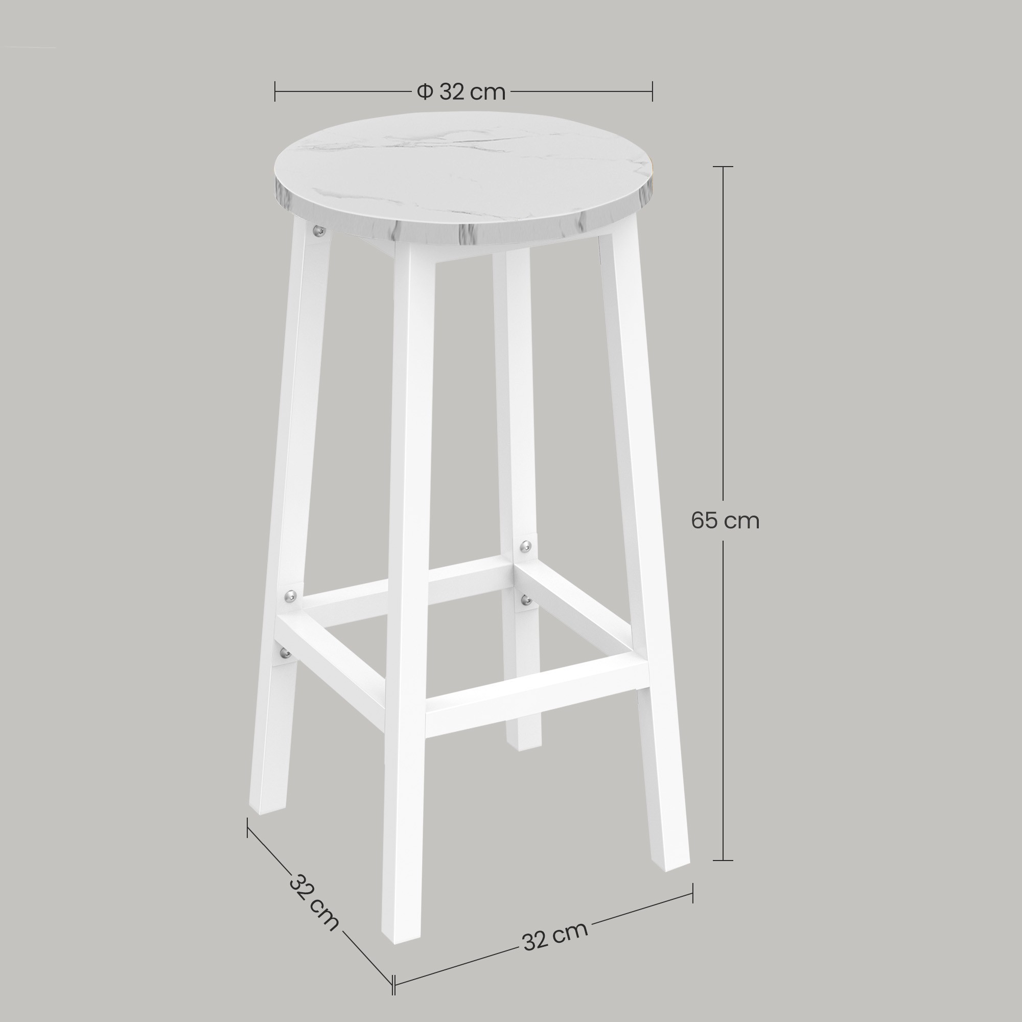 Hoker Kuchenny Regulowany Metalowy MEBLIVA Mabo 32 x 65 cm - Biały