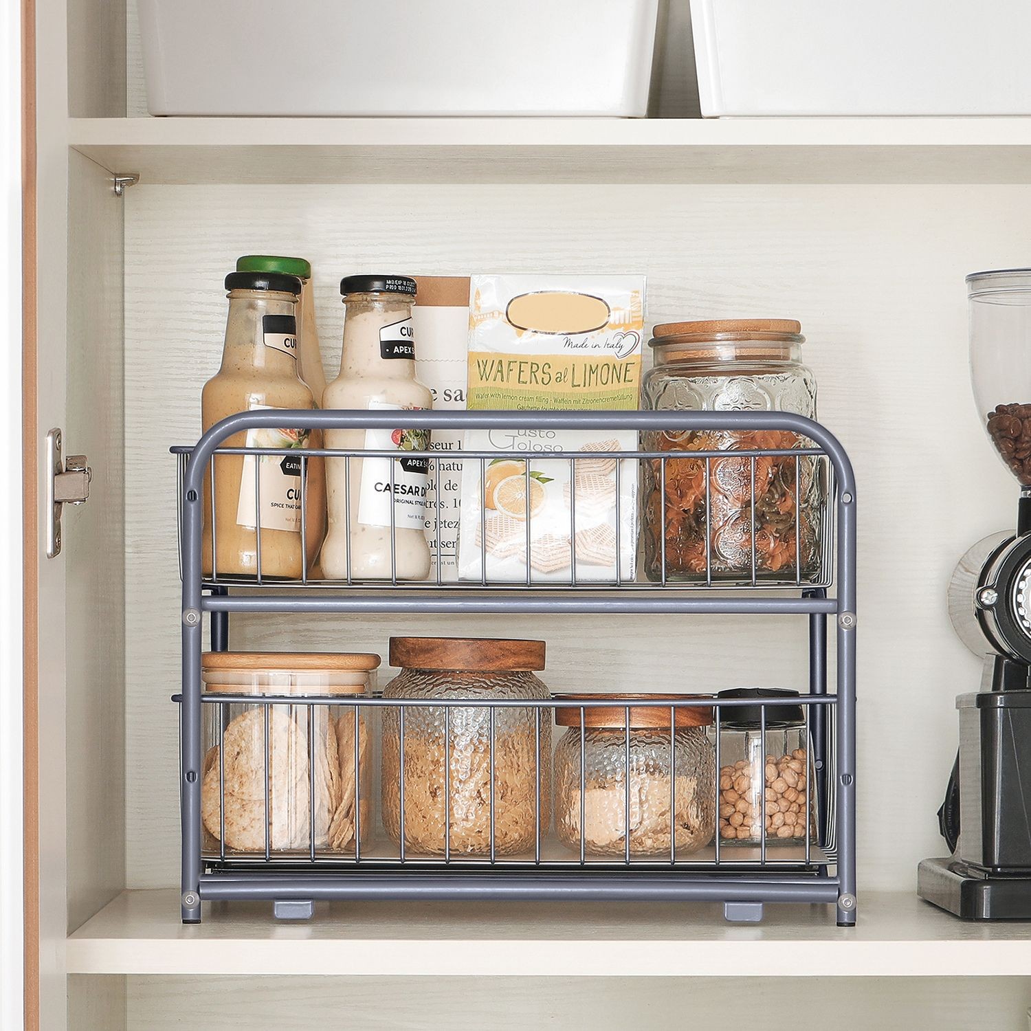 Organizer Kuchenny Metalowy SELLTEO Lisboa 21 x 36.5 x 27.2 cm - Szary