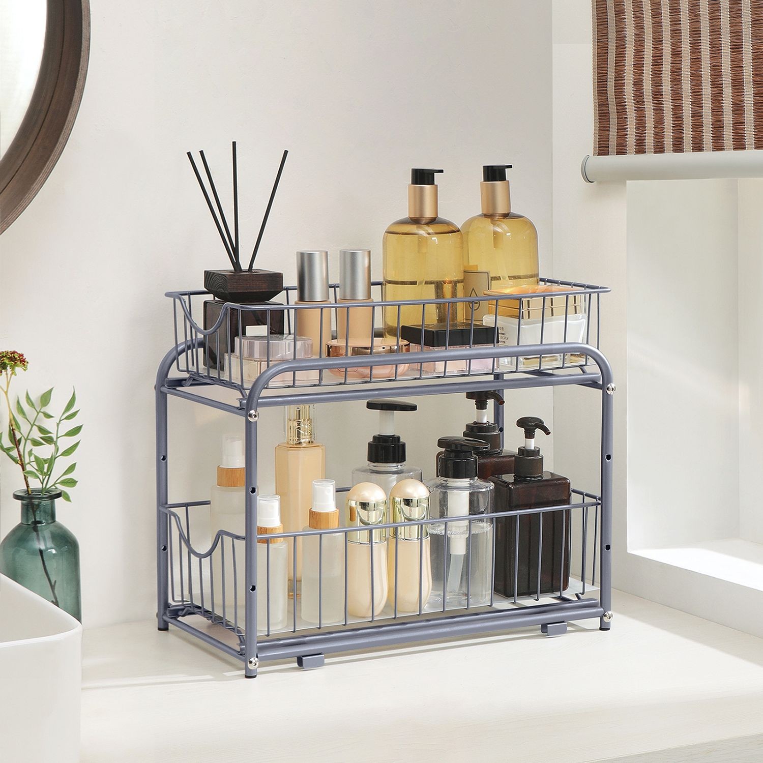 Organizer Kuchenny Metalowy SELLTEO Lisboa 21 x 36.5 x 27.2 cm - Szary