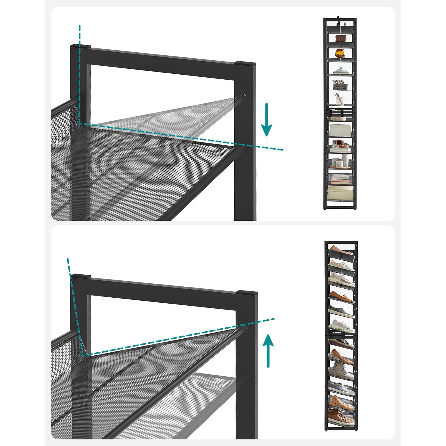 Regał Drewniany 5 Półek Industrialny MEBLIVA Sudi 92.5 x 30.7 x 223 cm