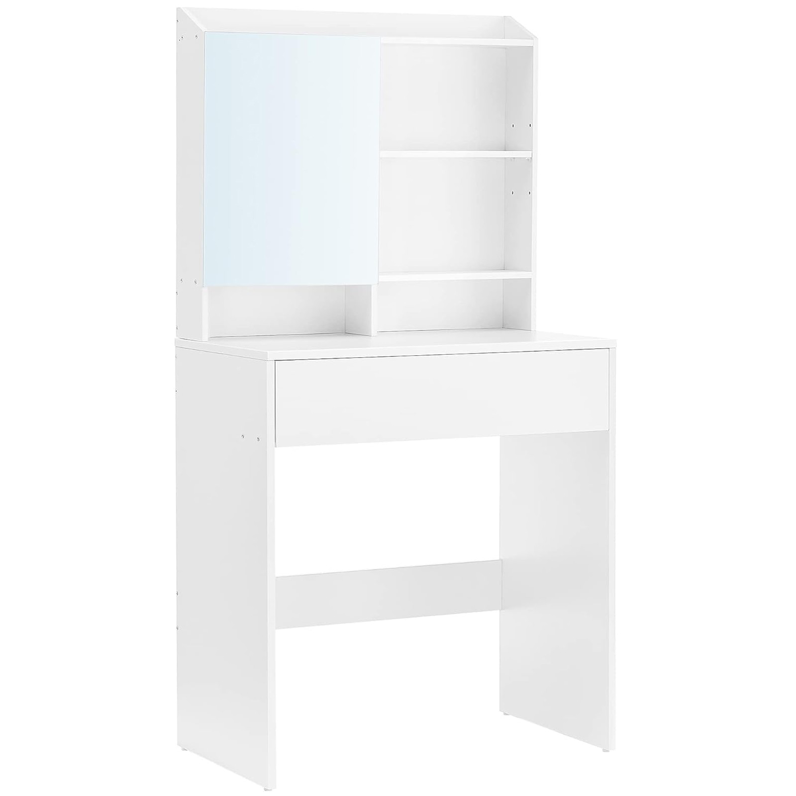 Toaletka Z Lustrem Drewniana 70 x 40 x 136 cm RDT118W01 - Biała
