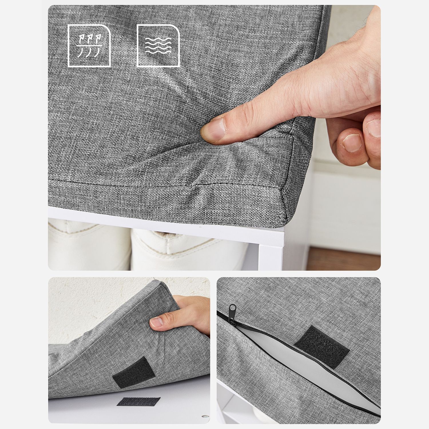 Szafka Na Buty Do Przedpokoju MEBLIVA Sudi 105 x 30 x 48 cm - Biała