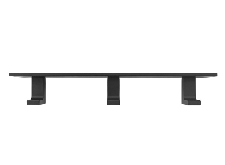 Wieszak Ścienny Metalowy Na 3 Haki MEBLIVA Kusor 25.5 x 4 x 3.7 cm - Czarny