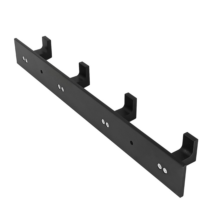 Wieszak Ścienny Metalowy Na 4 Haki MEBLIVA Kusor 35.5 x 4 x 3.7 cm - Czarny