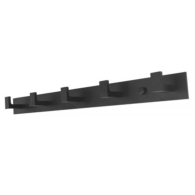 Wieszak Na Ubrania Ścienny Metalowy MEBLIVA Kusor 45.5 x 4 x 3.7 cm - Czarny