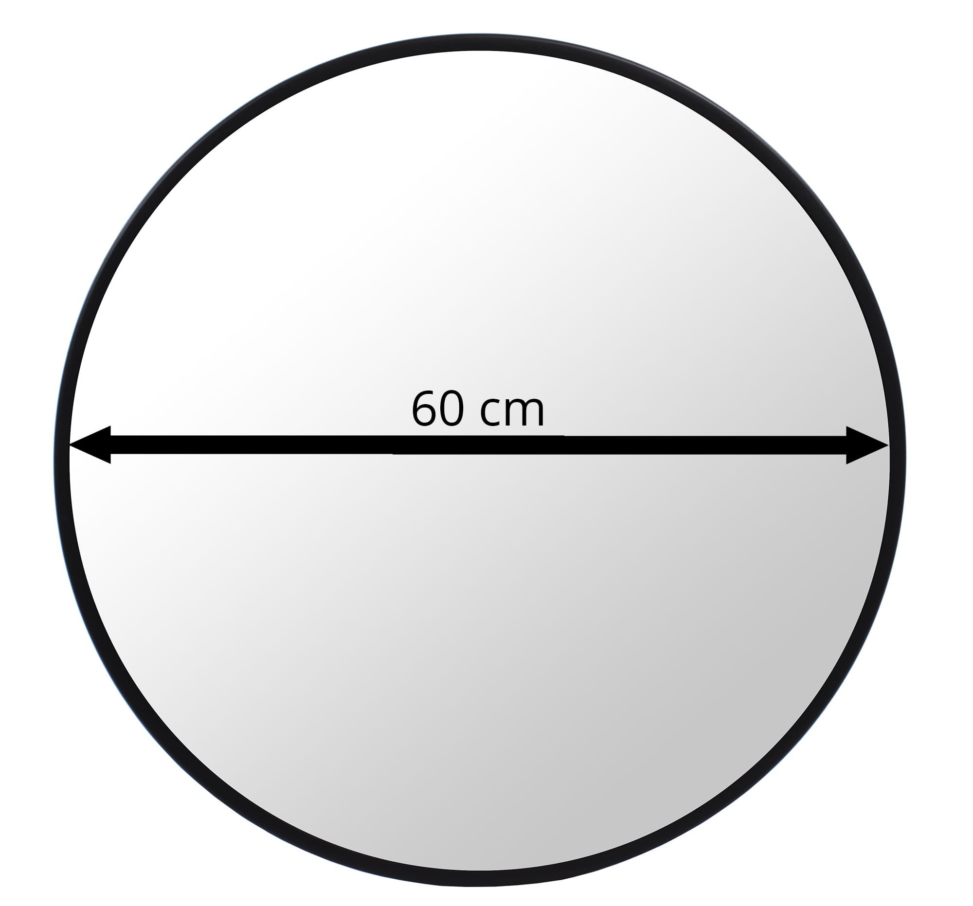 Lustro MEBLIVA Relul Okrągłe 60 cm Średnicy - Czarne