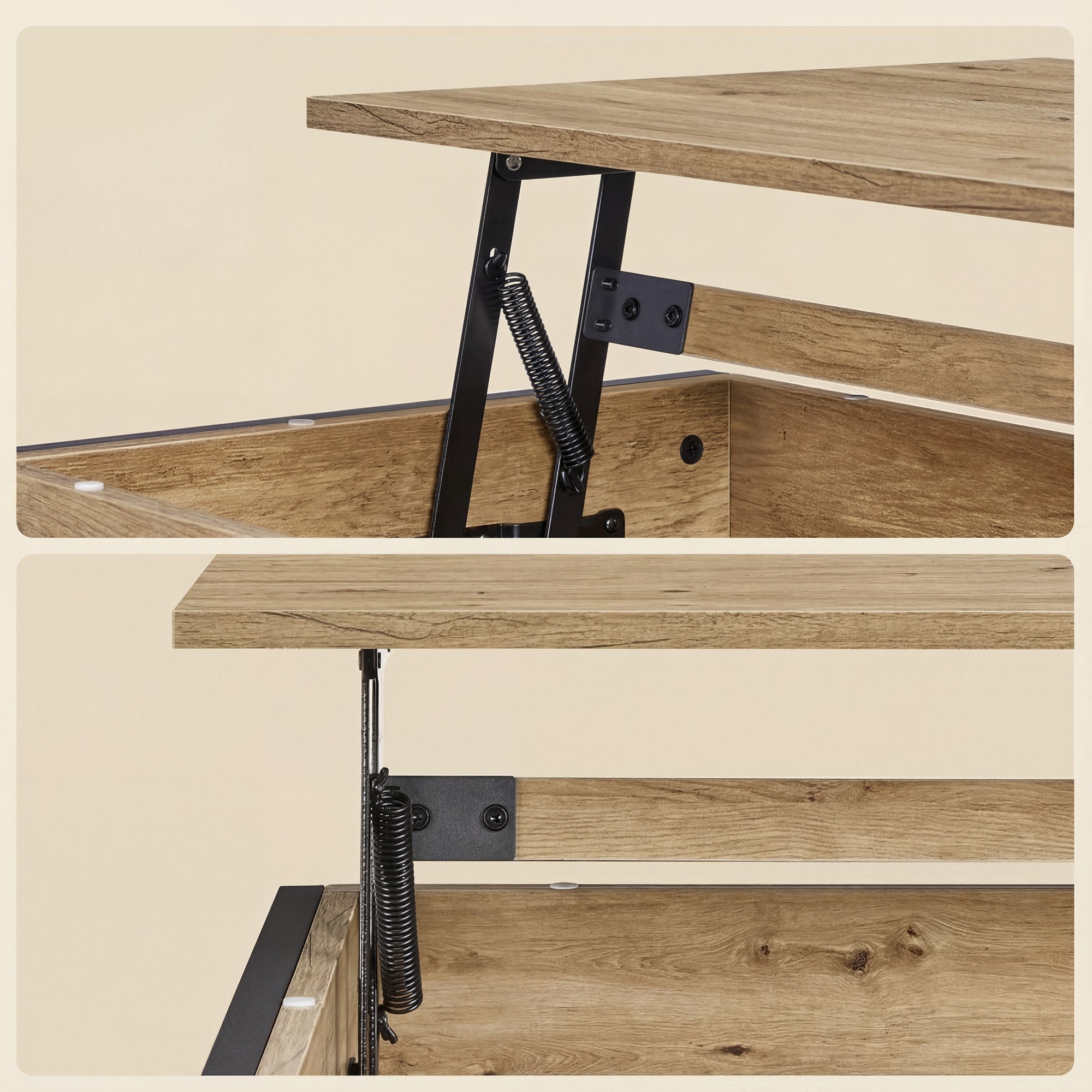 Stolik Kawowy Industrialny Czarny SELLTEO Sepo 110 x 57 x 12.5 cm
