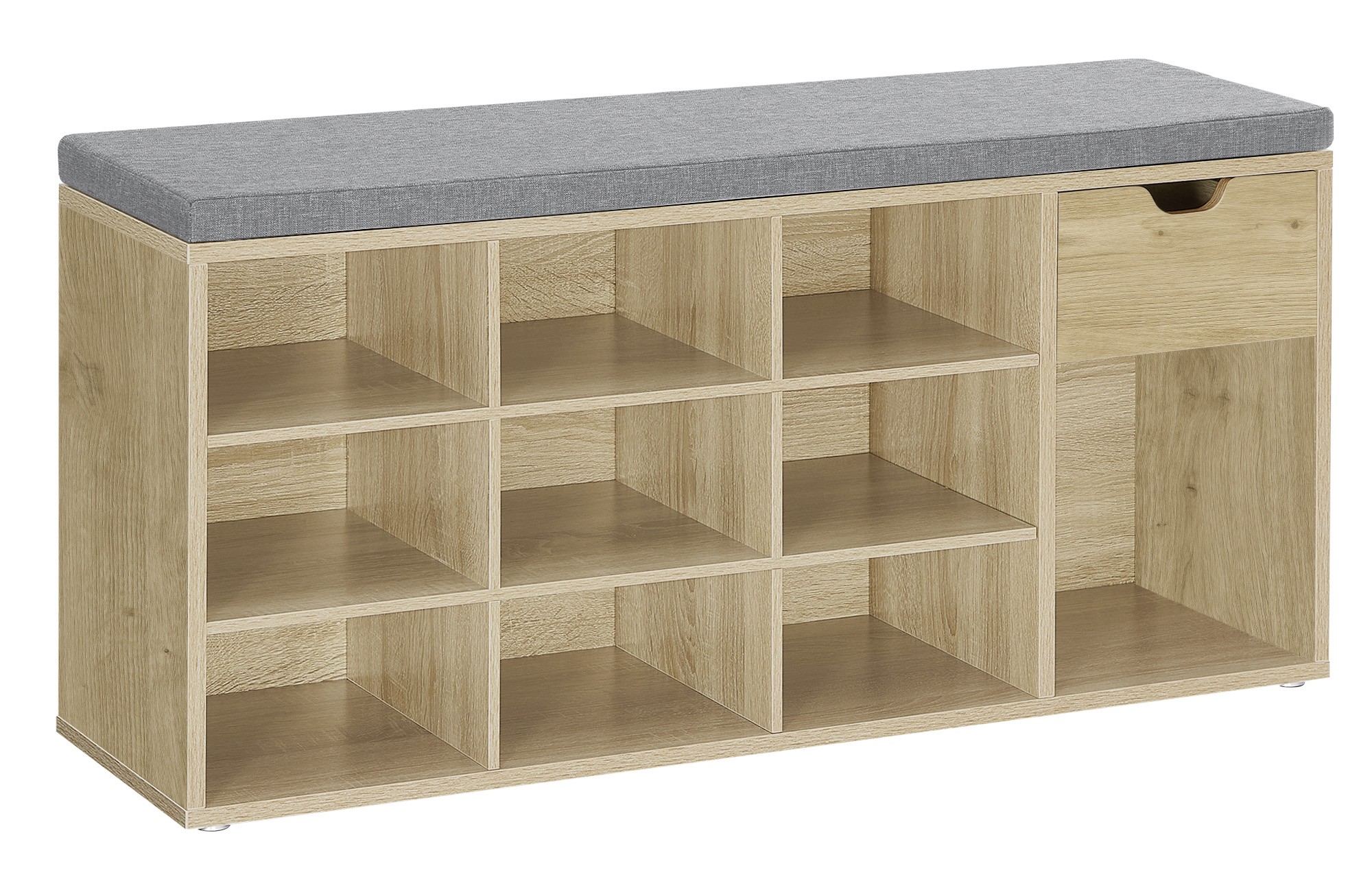 Szafka Na Buty Z Półką Do Przedpokoju MEBLIVA Sudi 104 x 30 x 48 cm - Czarna