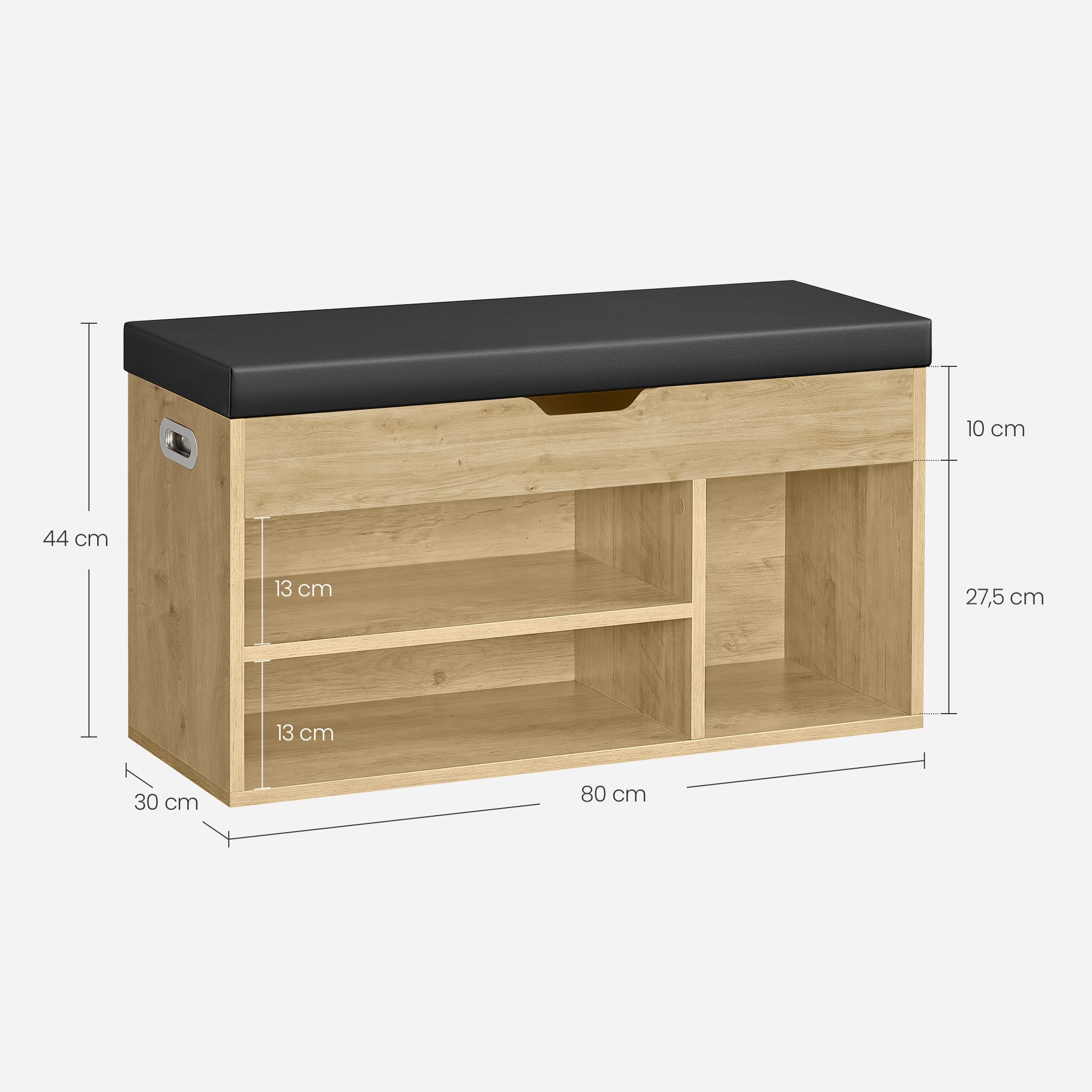 Szafka Na Buty Do Przedpokoju Drewniana MEBLIVA Sudi 80 x 30 x 44 cm
