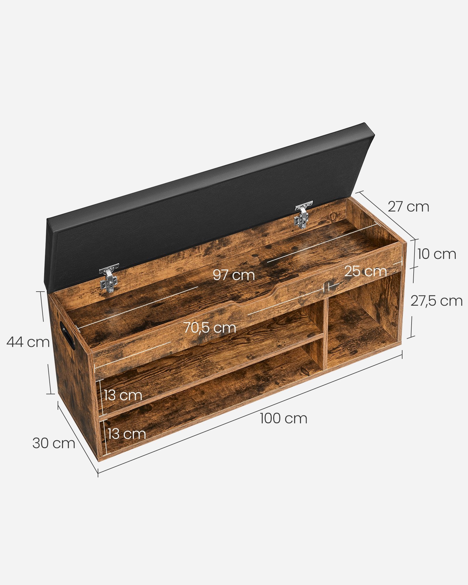 Szafka Na Buty Do Przedpokoju MEBLIVA Sudi 100 x 30 x 44 cm - Biała