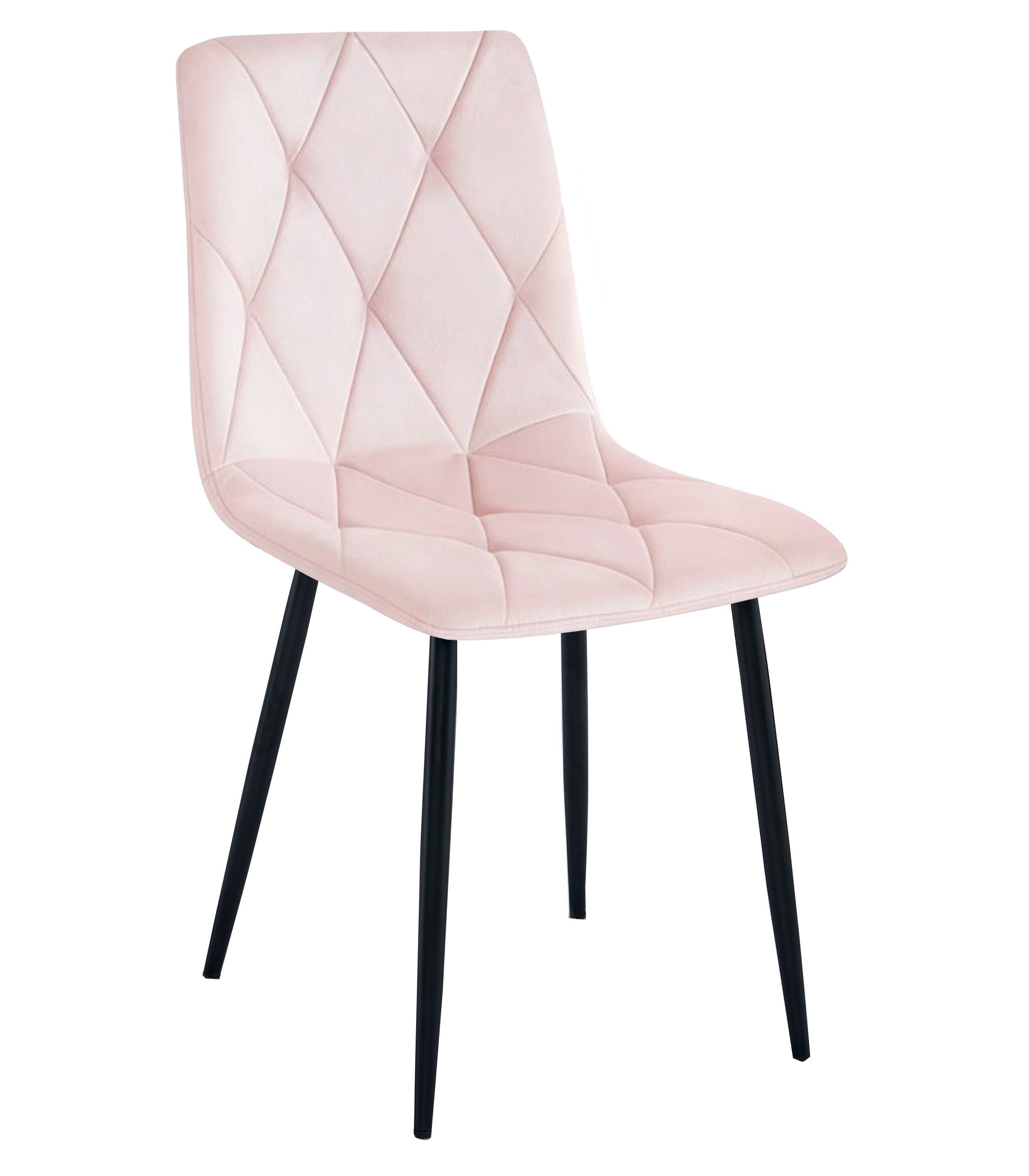 Krzesło Tapicerowane Aksamitne MEBLIVA Mantova 61 x 52 x 41 cm - Czarne