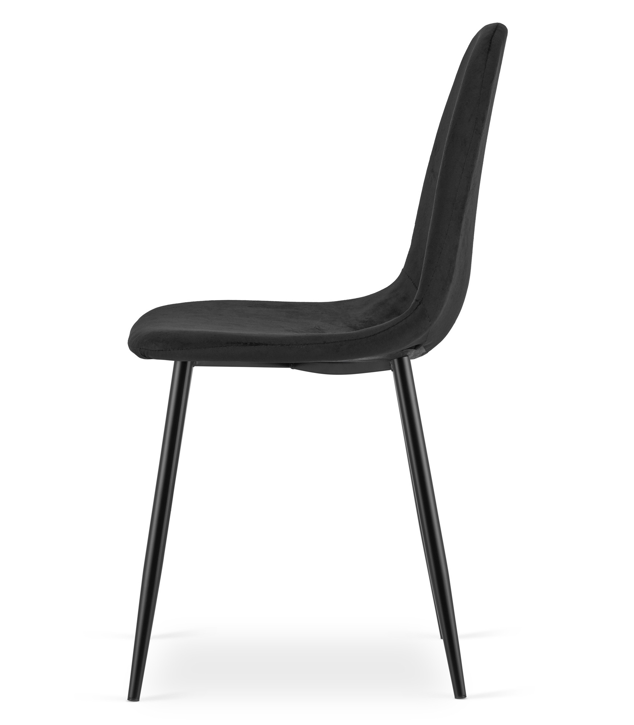Krzesło Tapicerowane Aksamitne MEBLIVA Lefan 60 x 50 x 40 cm - Czarne