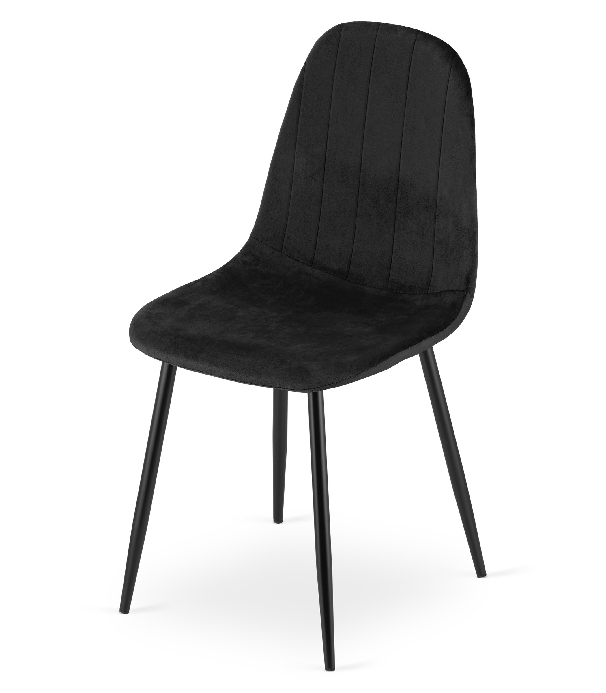 Krzesło Tapicerowane Aksamitne MEBLIVA Lefan 60 x 50 x 40 cm - Czarne