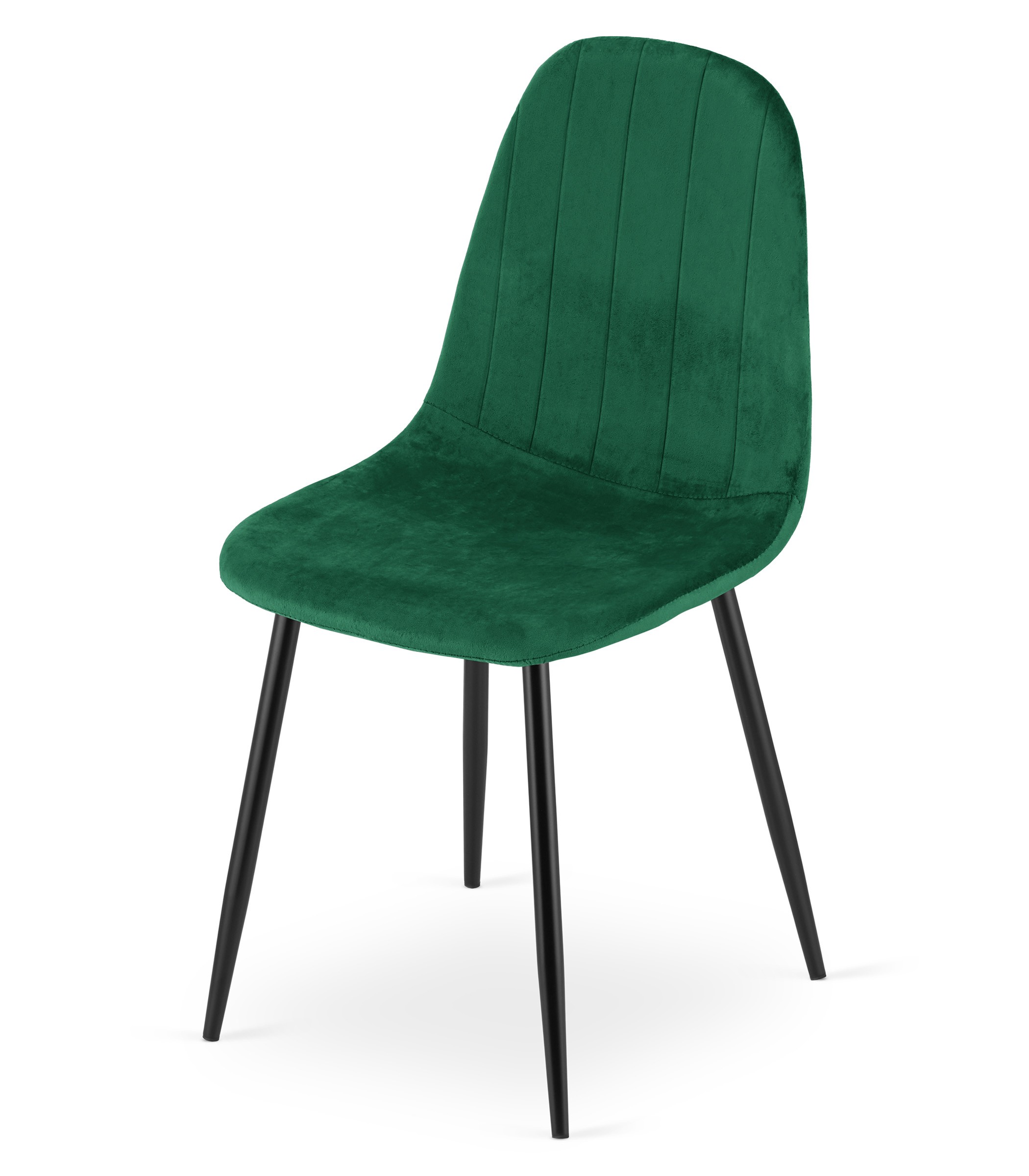 Krzesło Tapicerowane Aksamitne MEBLIVA Lefan 61 x 52 x 41 cm - Czarne
