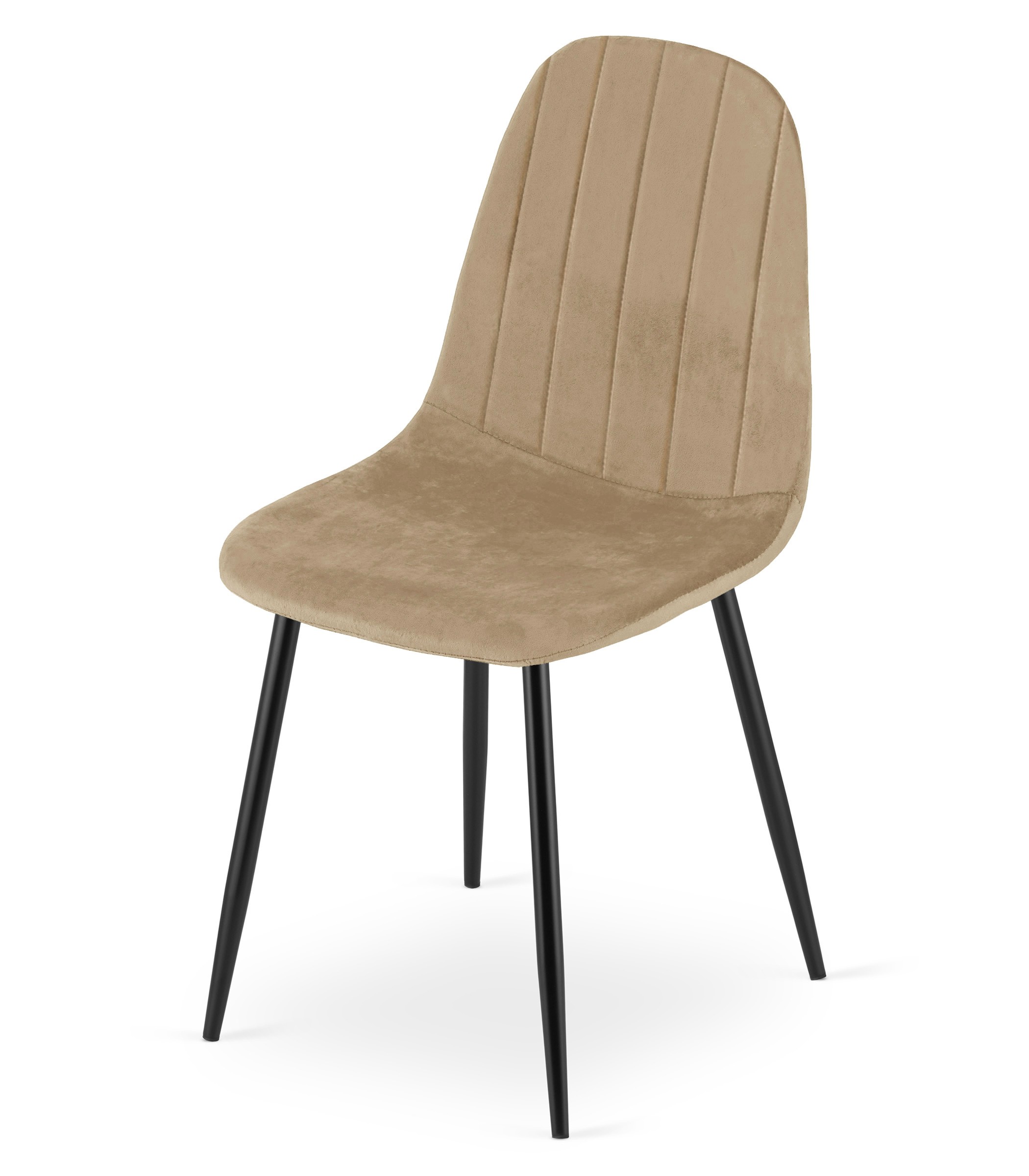 Krzesło Tapicerowane Aksamitne MEBLIVA Lefan 61 x 52 x 41 cm - Czarne