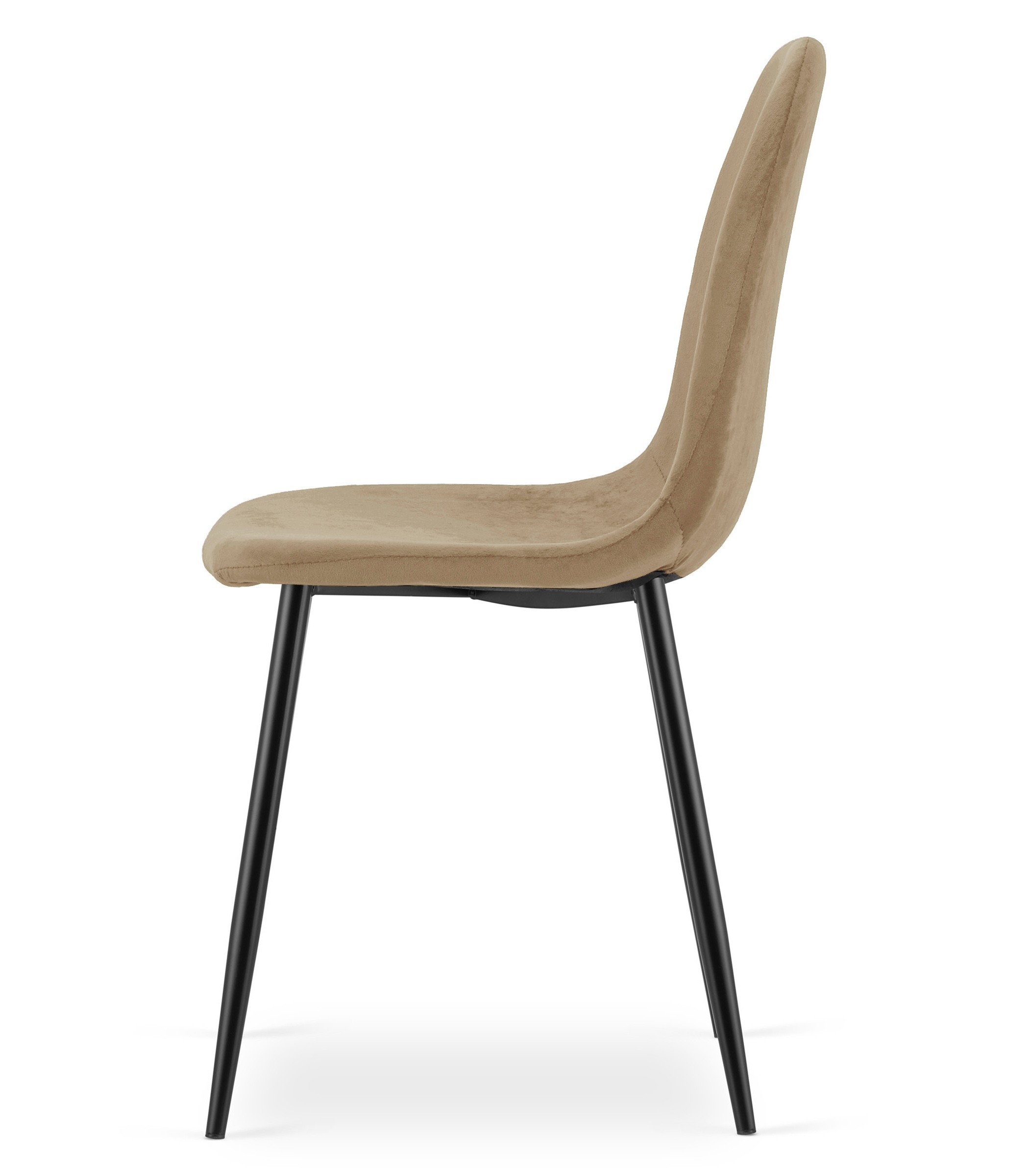 Krzesło Tapicerowane Aksamitne MEBLIVA Lefan 61 x 52 x 41 cm - Czarne