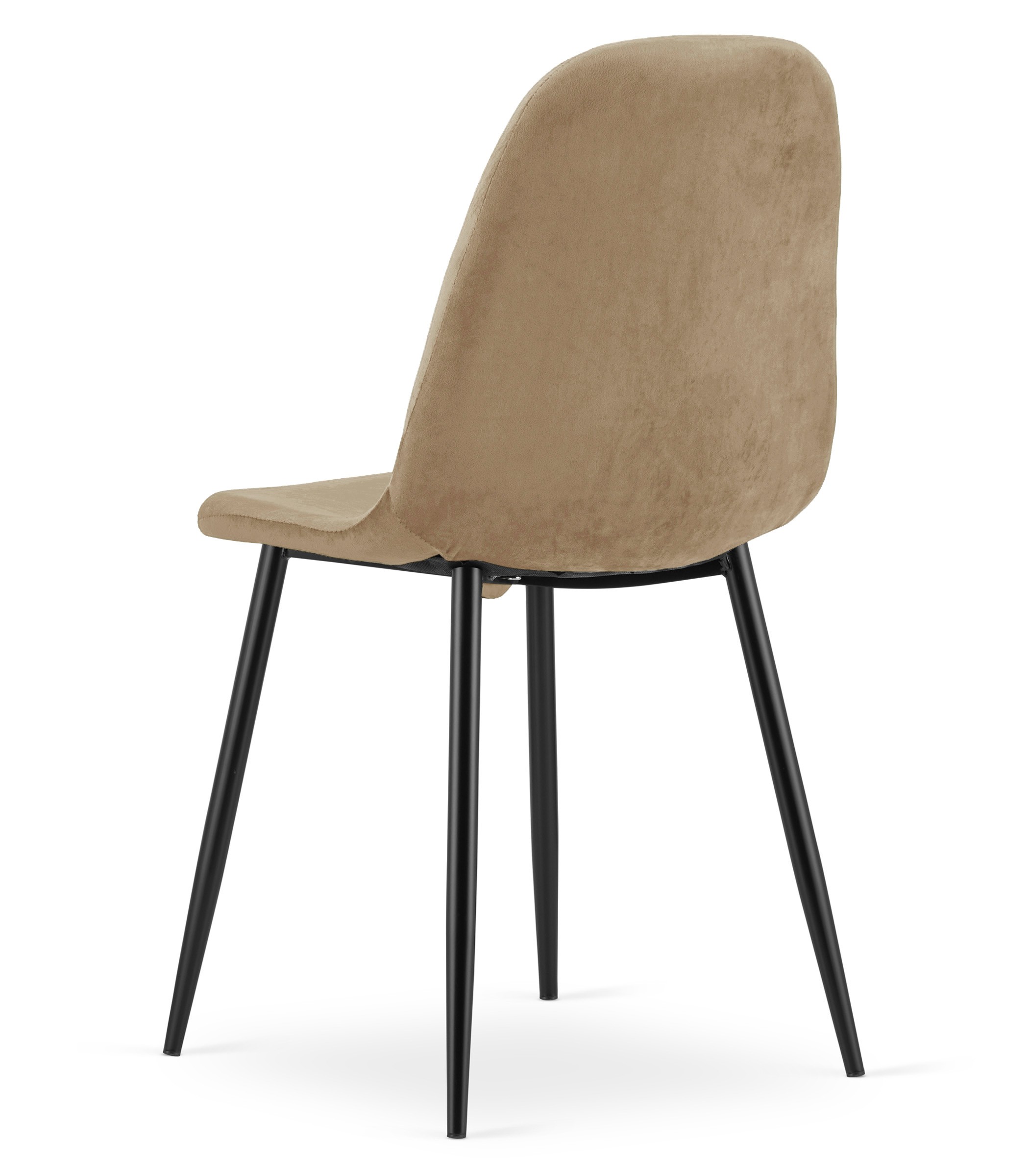 Krzesło Tapicerowane Aksamitne MEBLIVA Lefan 61 x 52 x 41 cm - Czarne