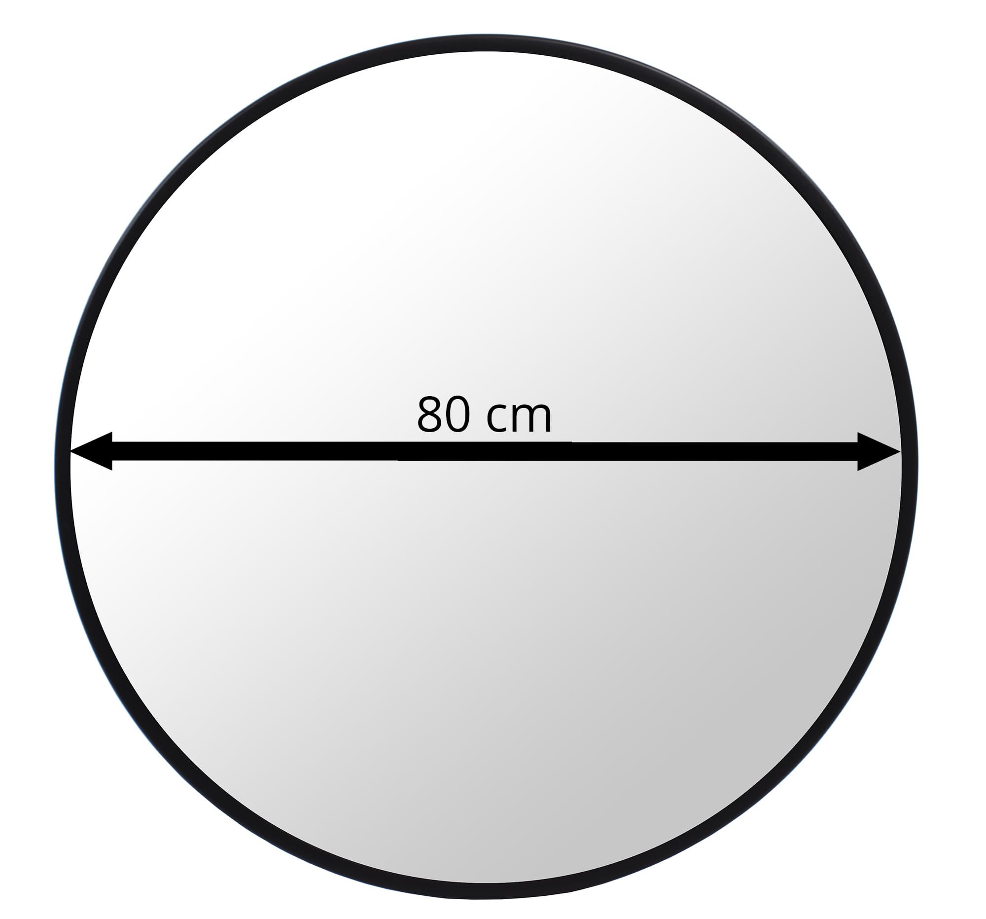 Lustro Ścienne Okrągłe MEBLIVA Relul 80 cm - Czarne