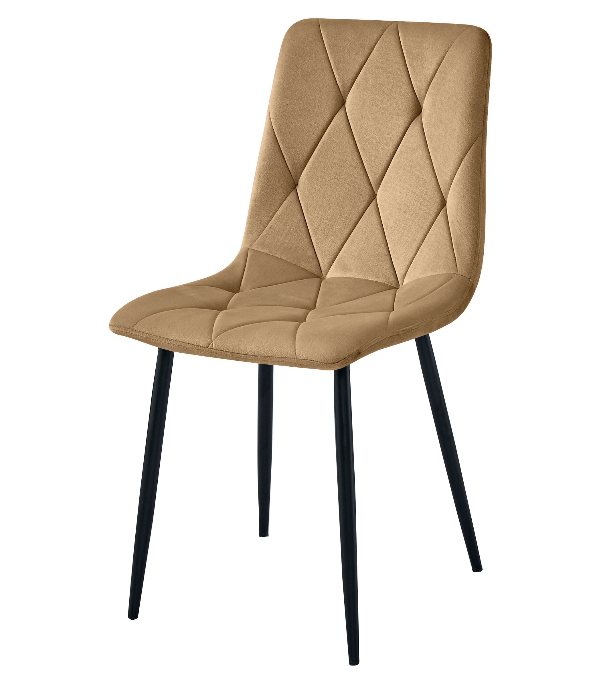 Krzesło Tapicerowane Aksamitne MEBLIVA Mantova 61 x 52 x 41 cm - Czarne