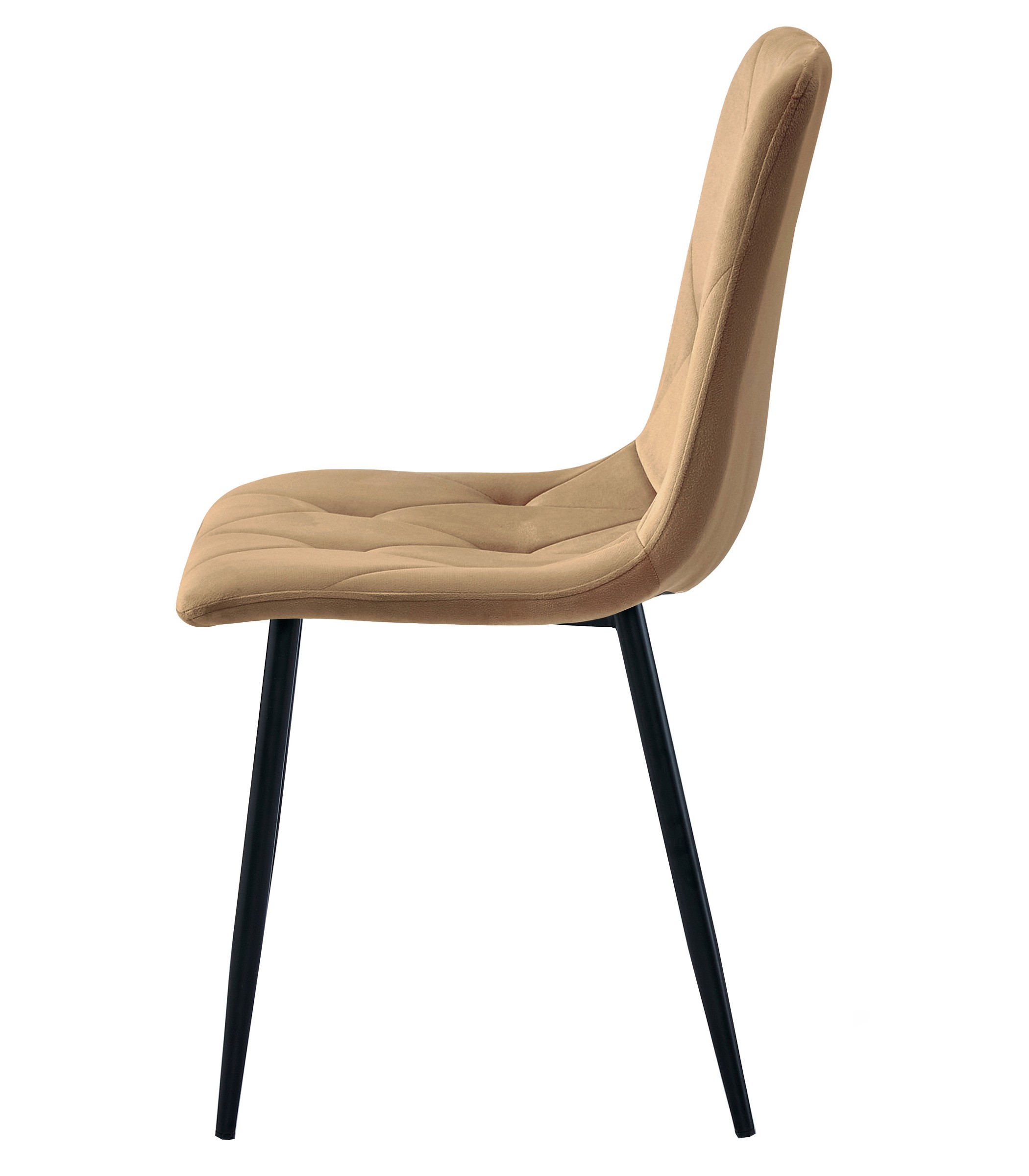 Krzesło Tapicerowane Aksamitne MEBLIVA Mantova 61 x 52 x 41 cm - Czarne