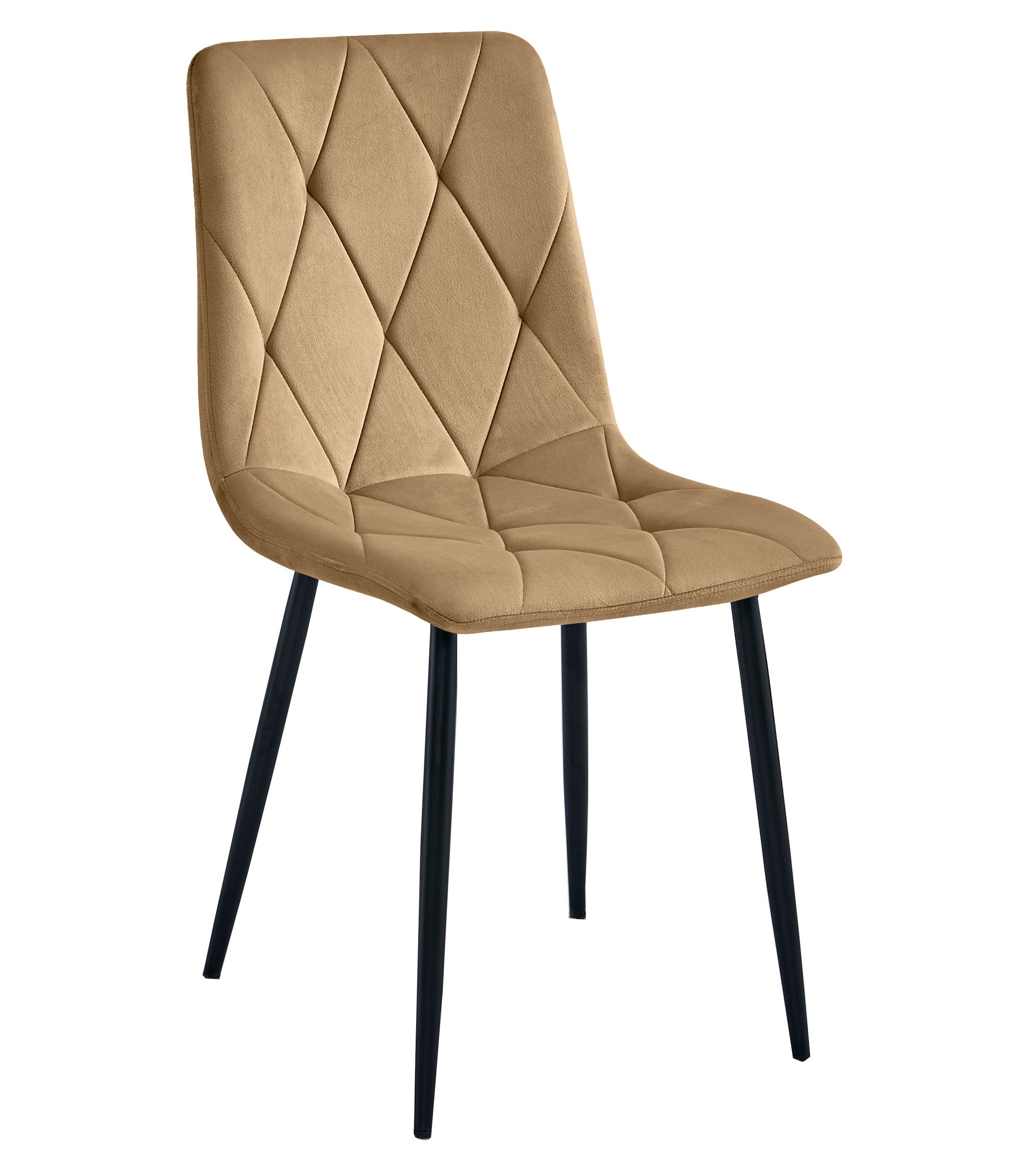Krzesło Tapicerowane Aksamitne MEBLIVA Mantova 61 x 52 x 41 cm - Czarne