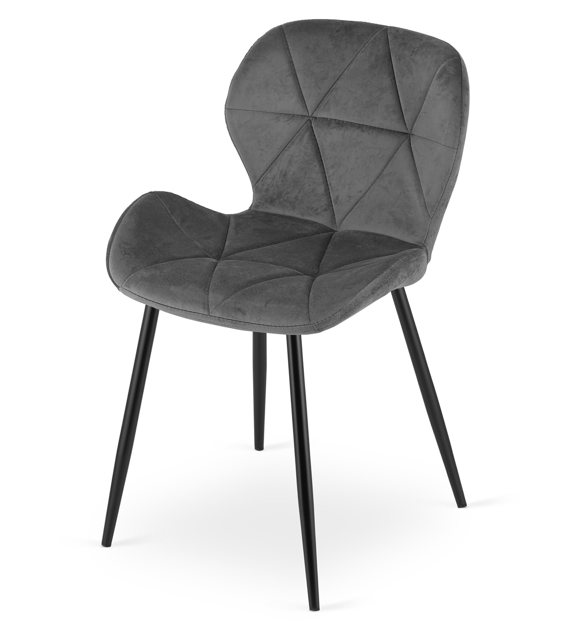 Krzesło Tapicerowane Aksamitne Do Jadalni MEBLIVA Lufol - Szare