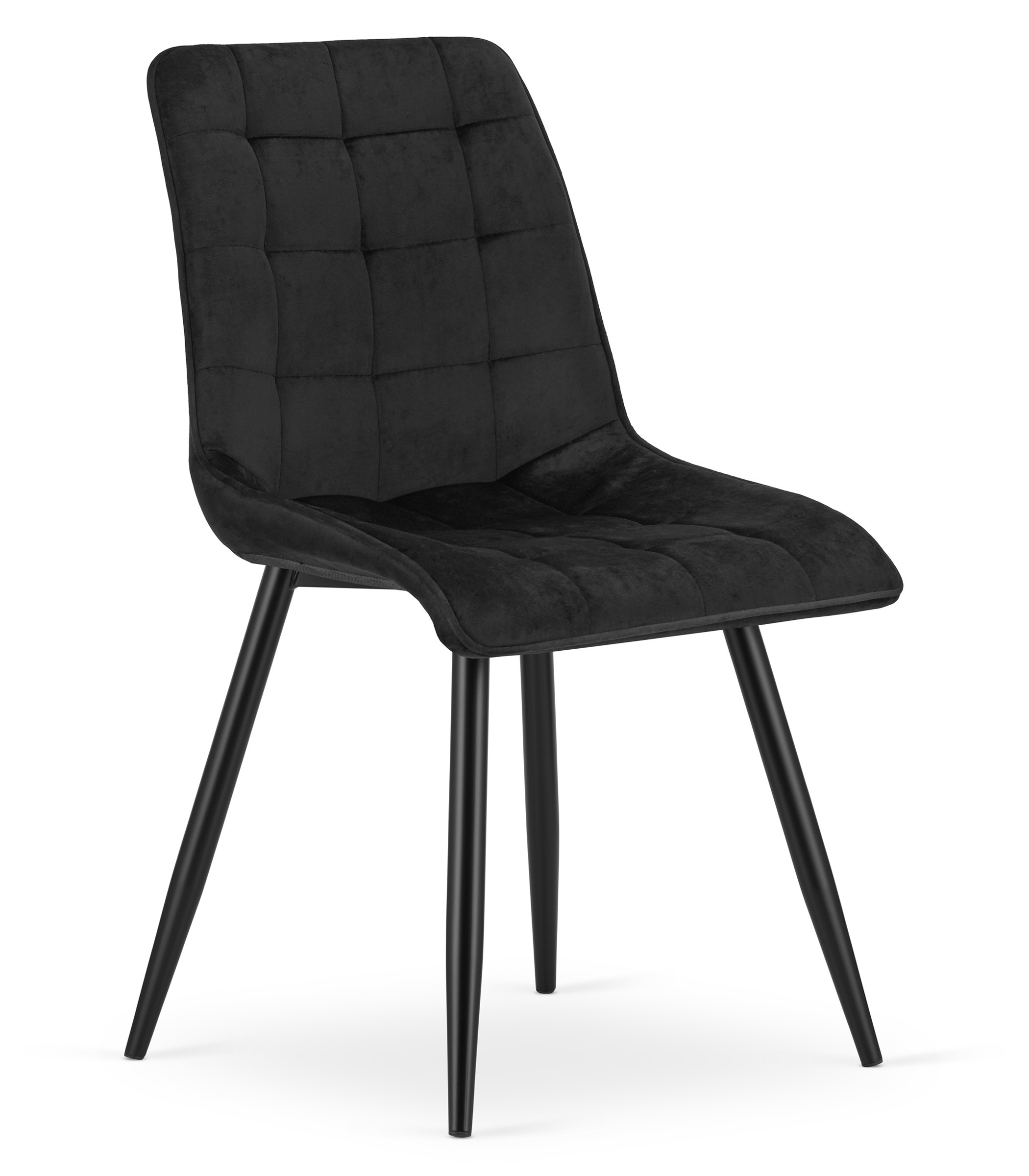 Krzesło Tapicerowane Aksamitne MEBLIVA Tiro 60 x 58 x 56 cm - Czarne