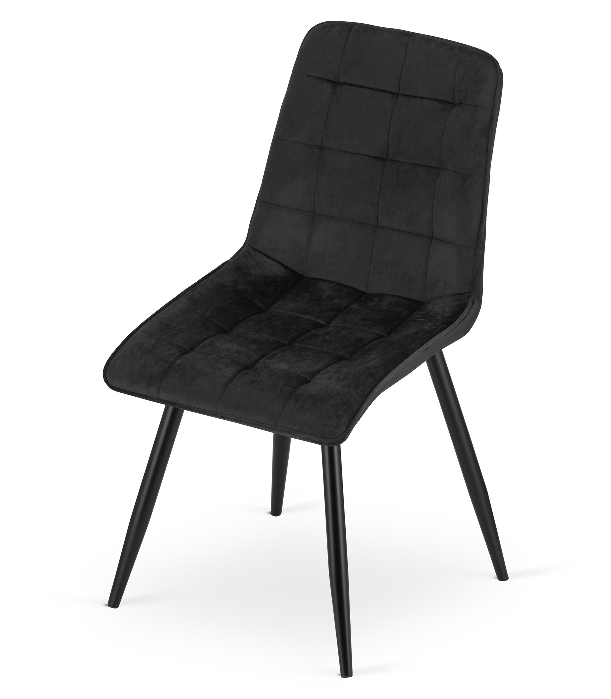 Krzesło Tapicerowane Aksamitne MEBLIVA Tiro 60 x 58 x 56 cm - Czarne