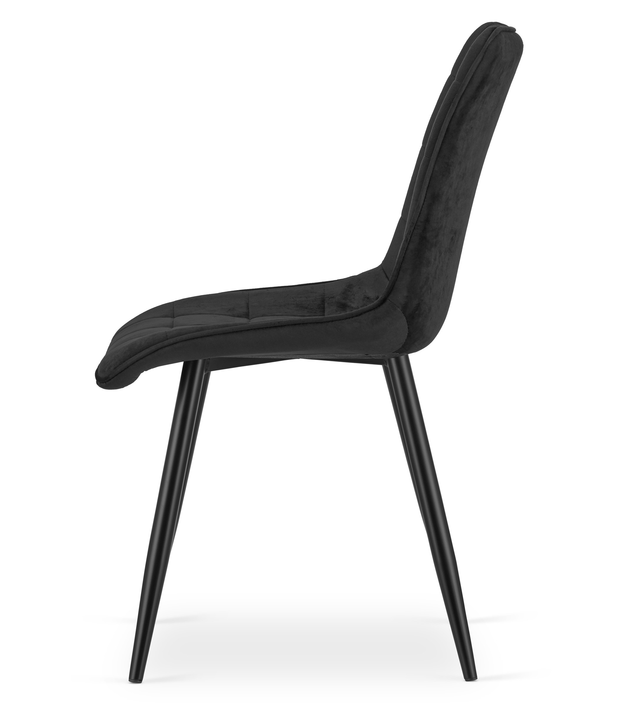 Krzesło Tapicerowane Aksamitne MEBLIVA Tiro 60 x 58 x 56 cm - Czarne