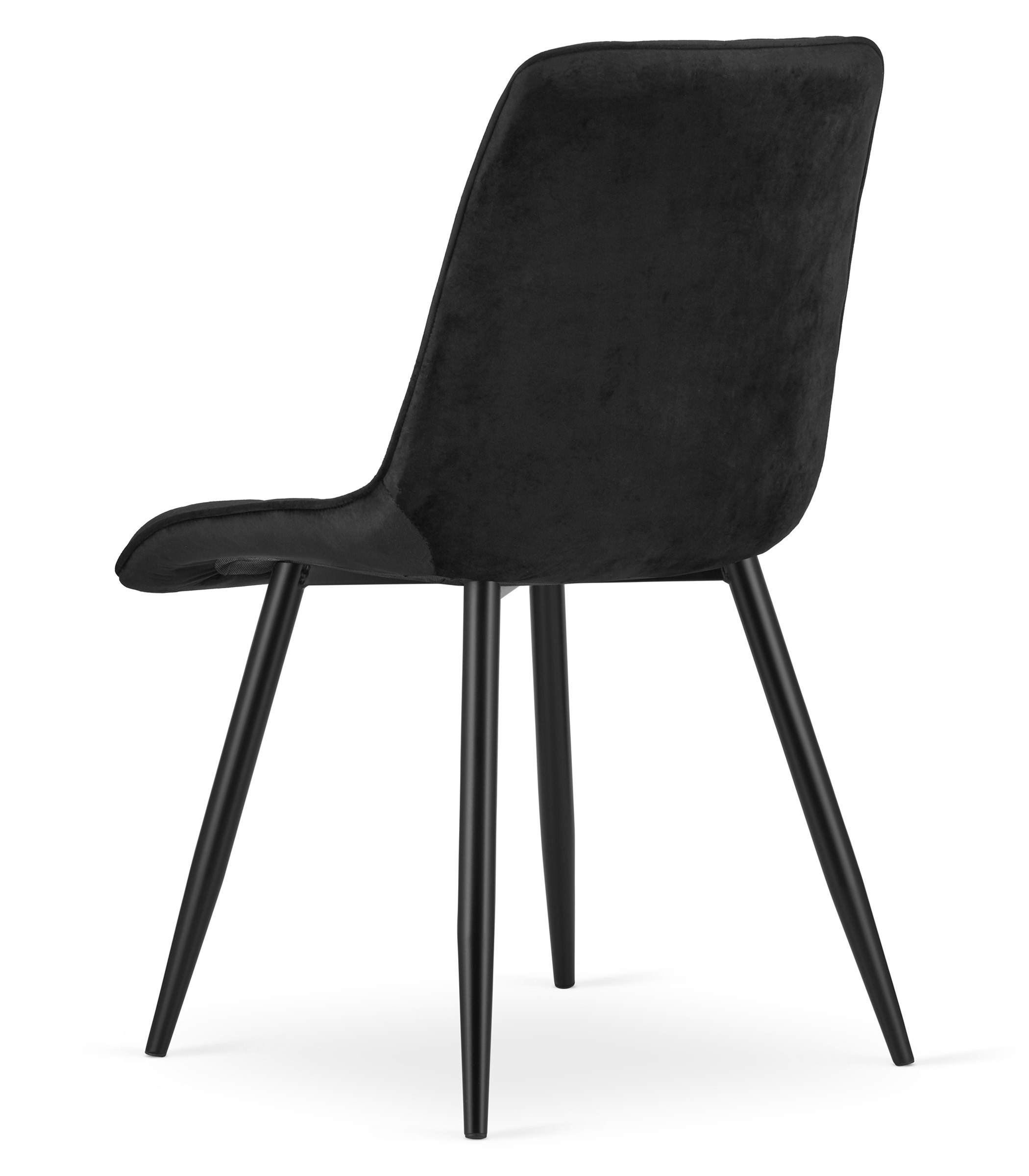 Krzesło Tapicerowane Aksamitne MEBLIVA Tiro 60 x 58 x 56 cm - Czarne